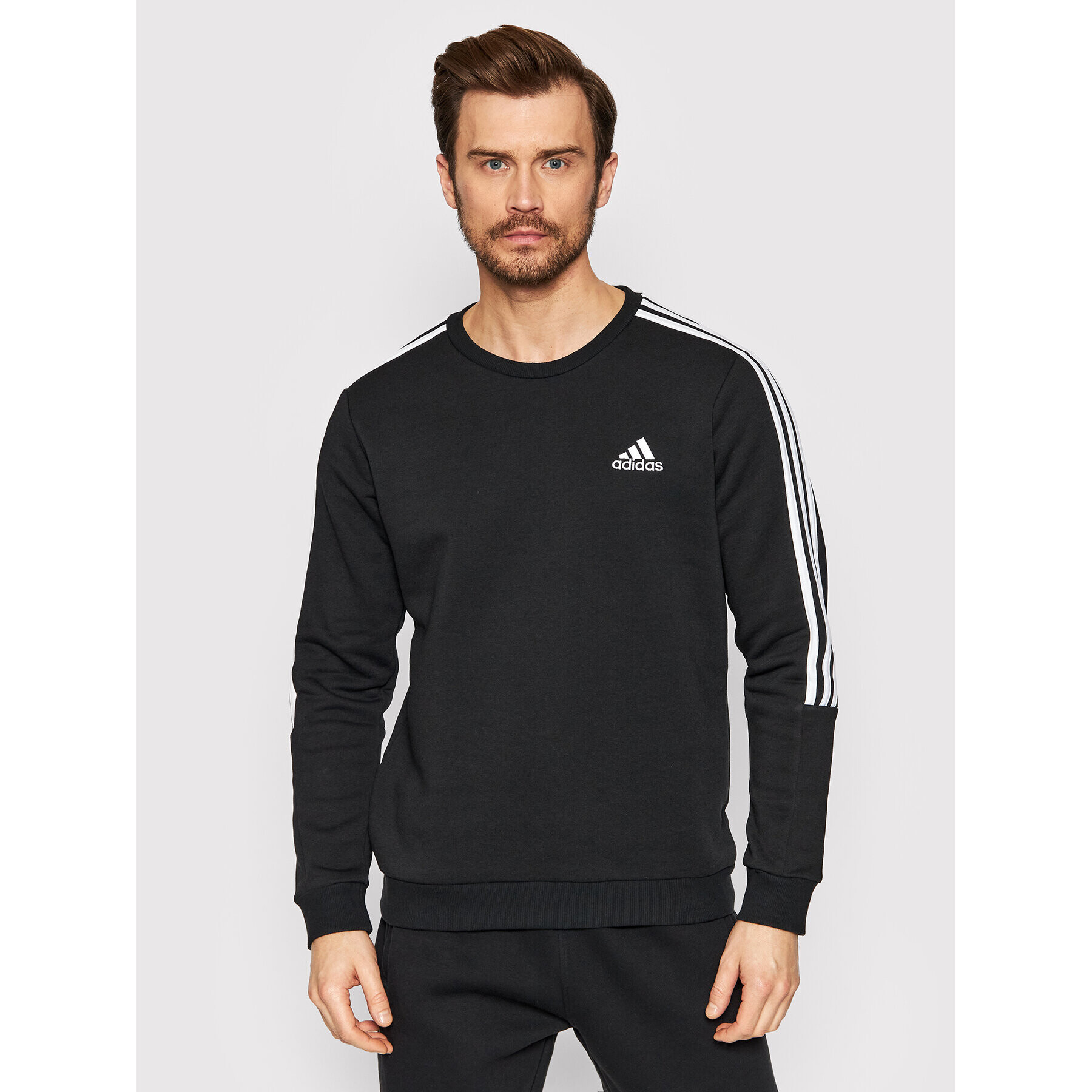 adidas Performance Суитшърт Essentials Fleece Cut 3-Stripes GK9579 Черен Standard Fit - Pepit.bg