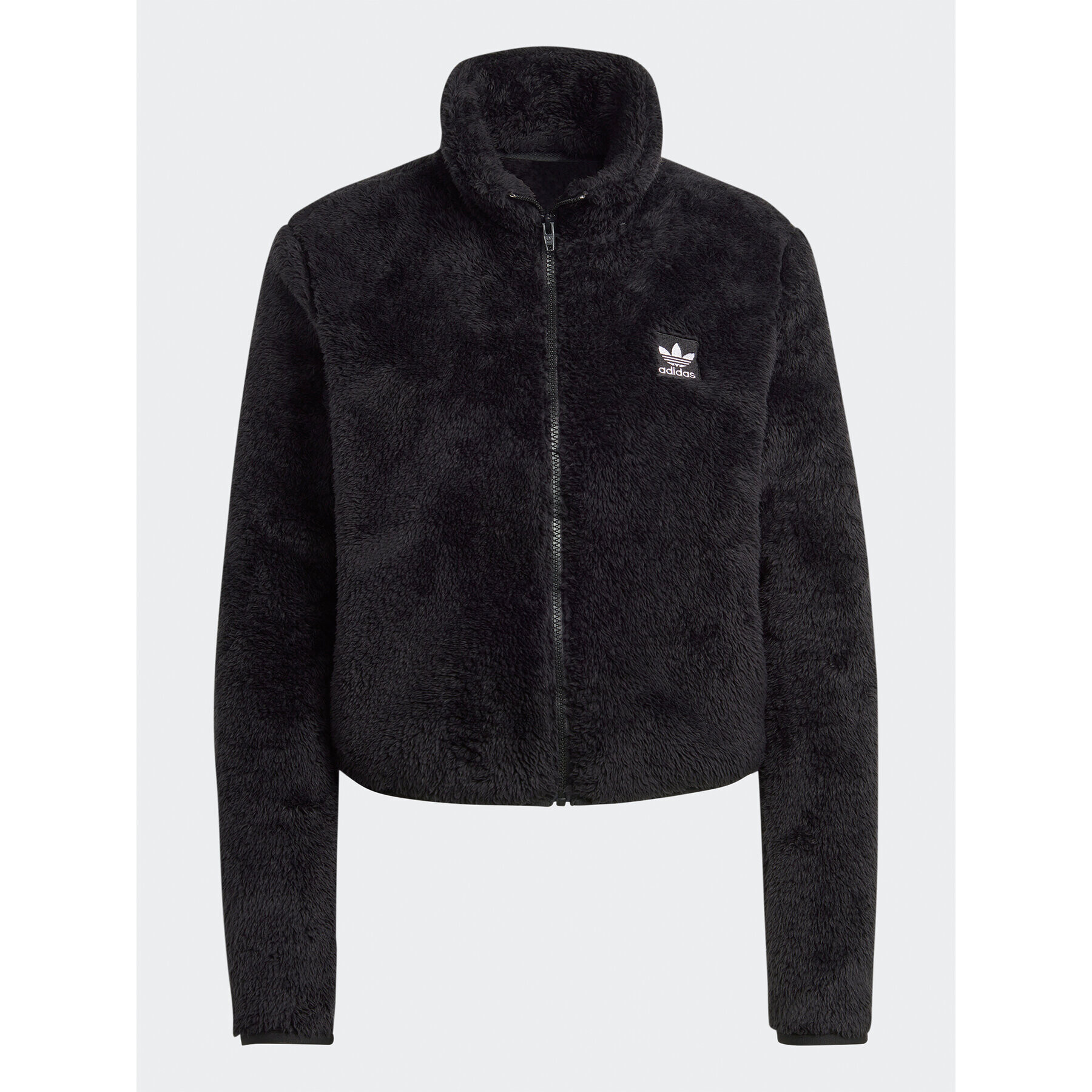 adidas Суитшърт Essentials+ Fluffy Teddy Slim Zip Top IC2252 Черен Regular Fit - Pepit.bg