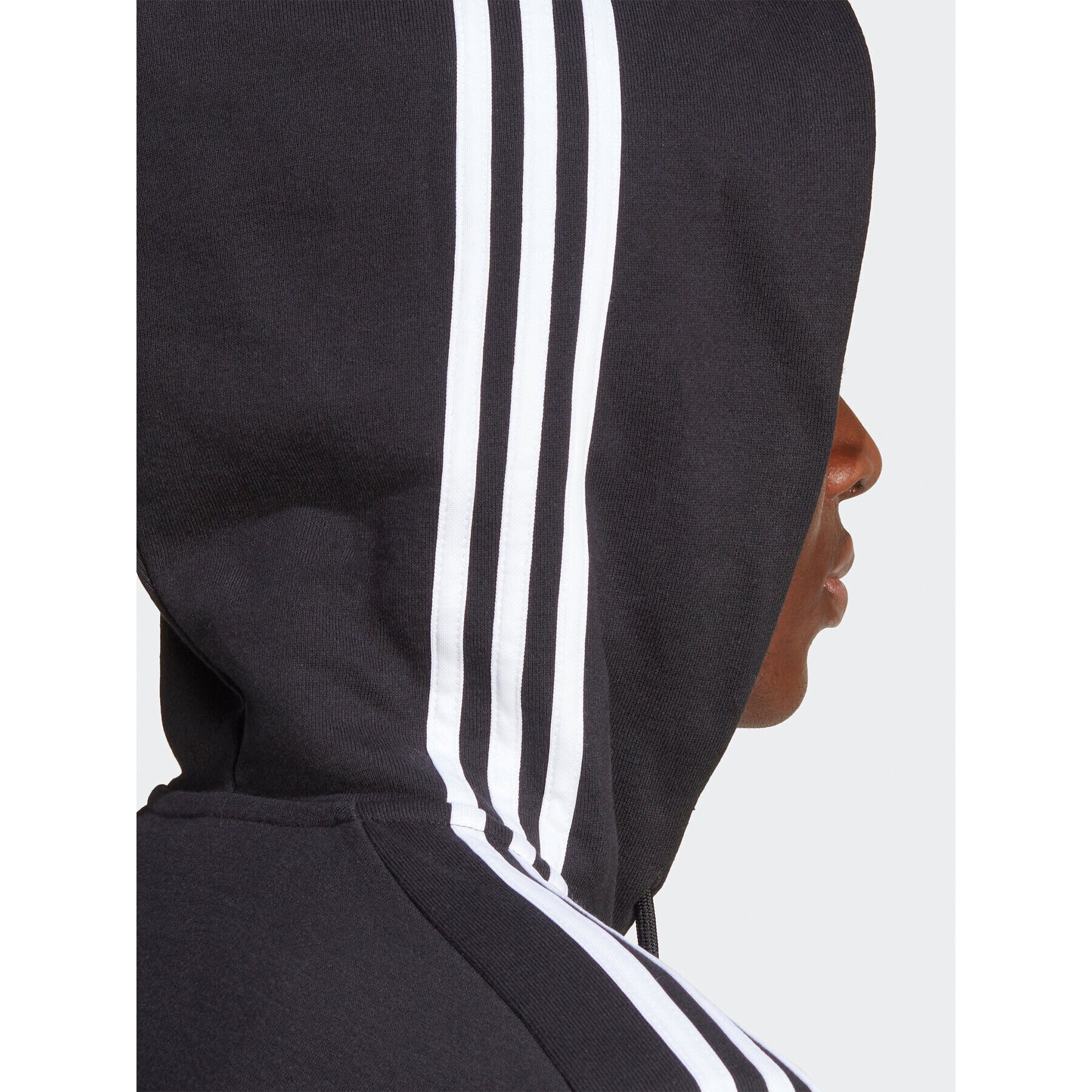 adidas Суитшърт Essentials French Terry 3-Stripes Full-Zip Hoodie IC0433 Черен Regular Fit - Pepit.bg