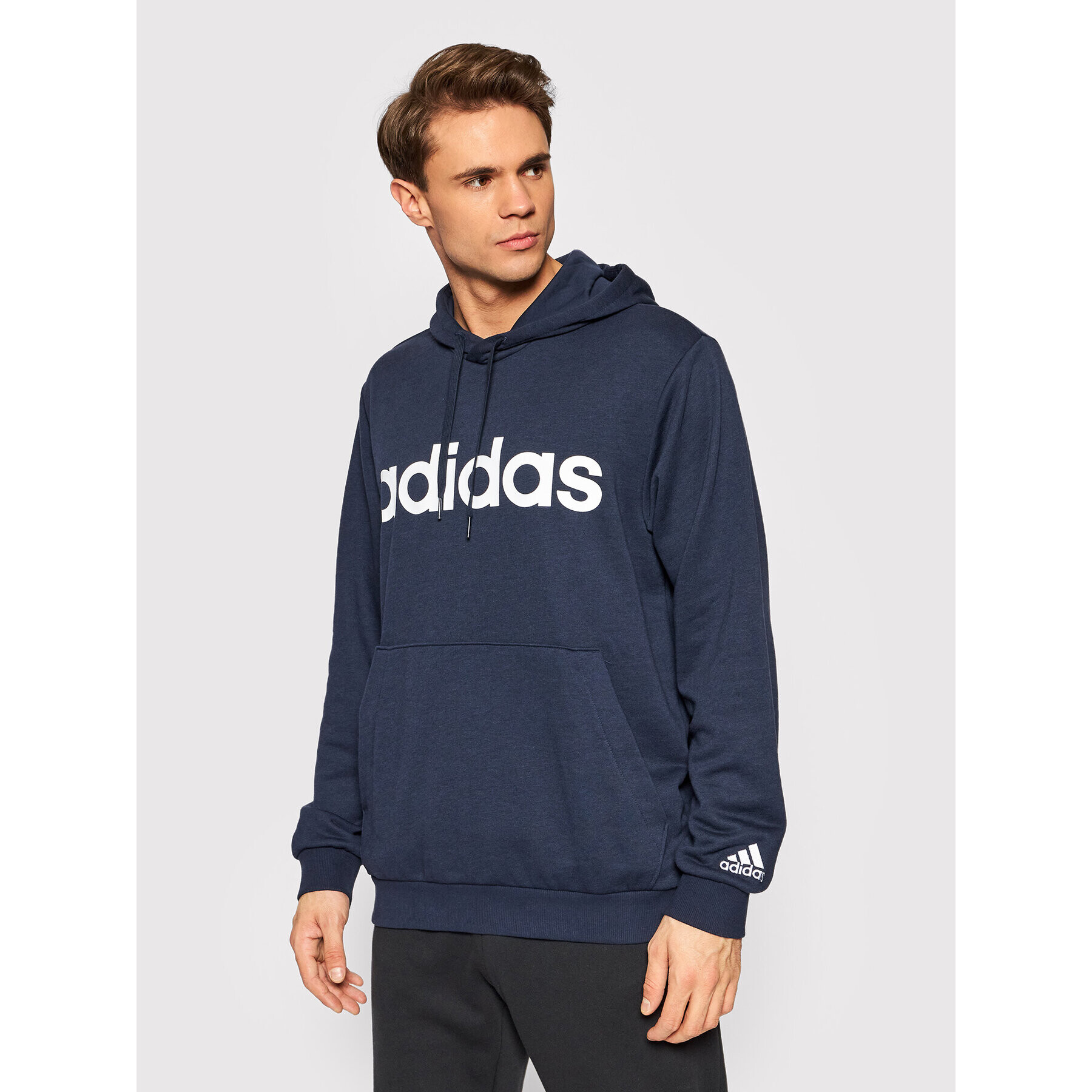 adidas Performance Суитшърт Essentials French Terry Linear Logo GK9066 Тъмносин Regular Fit - Pepit.bg