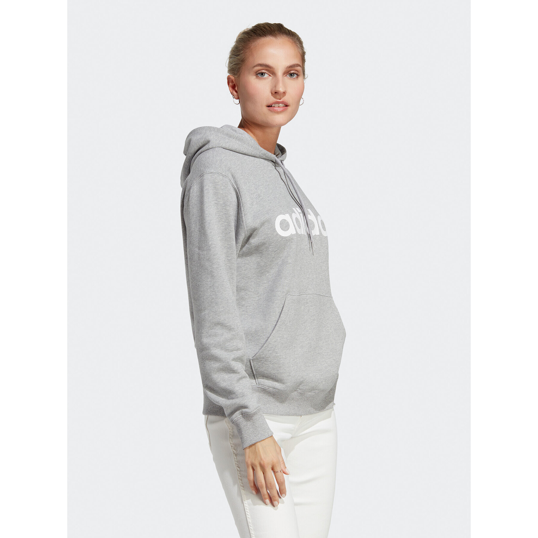 adidas Суитшърт Essentials Linear Hoodie IC6884 Сив Regular Fit - Pepit.bg