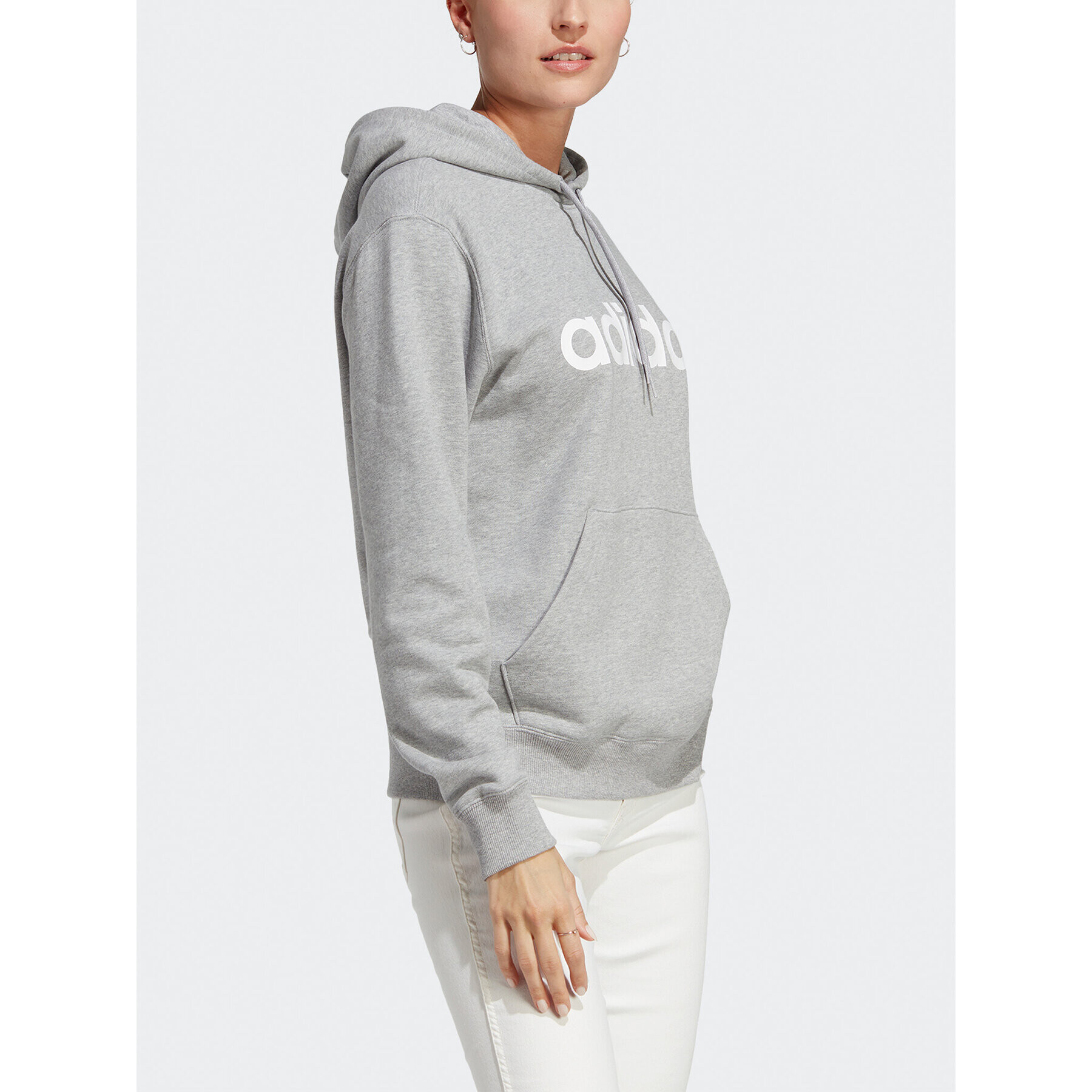 adidas Суитшърт Essentials Linear Hoodie IC6884 Сив Regular Fit - Pepit.bg