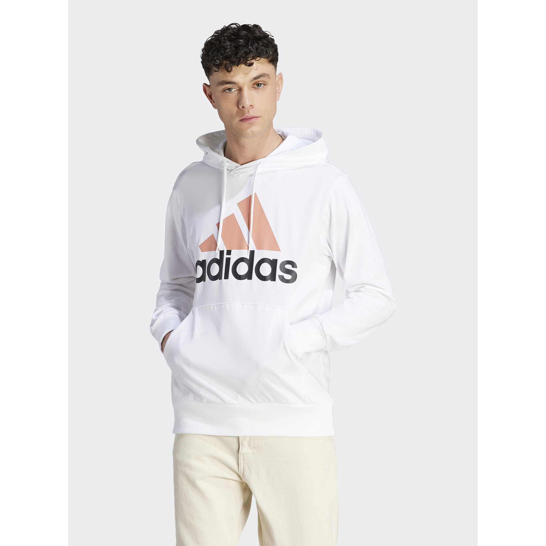 adidas Суитшърт Essentials Logo IJ8573 Бял Regular Fit - Pepit.bg