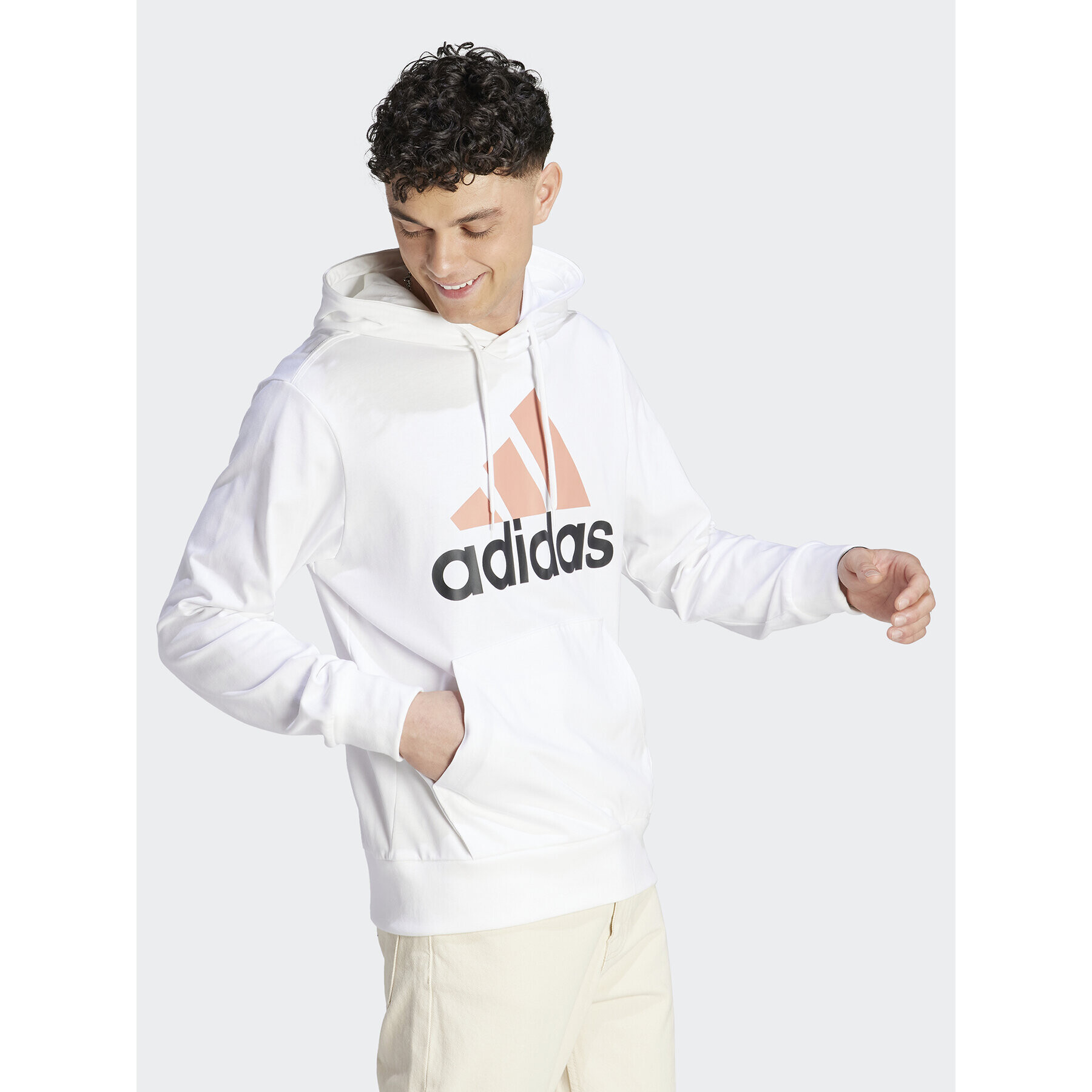 adidas Суитшърт Essentials Logo IJ8573 Бял Regular Fit - Pepit.bg