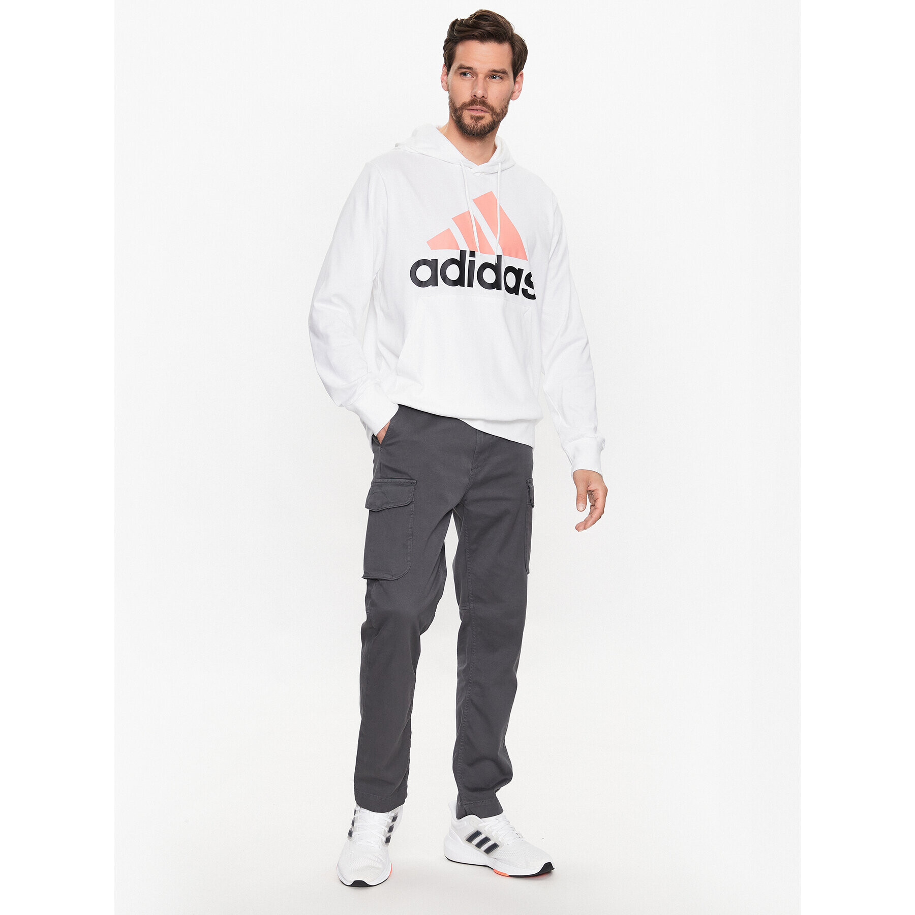 adidas Суитшърт Essentials Logo IJ8573 Бял Regular Fit - Pepit.bg