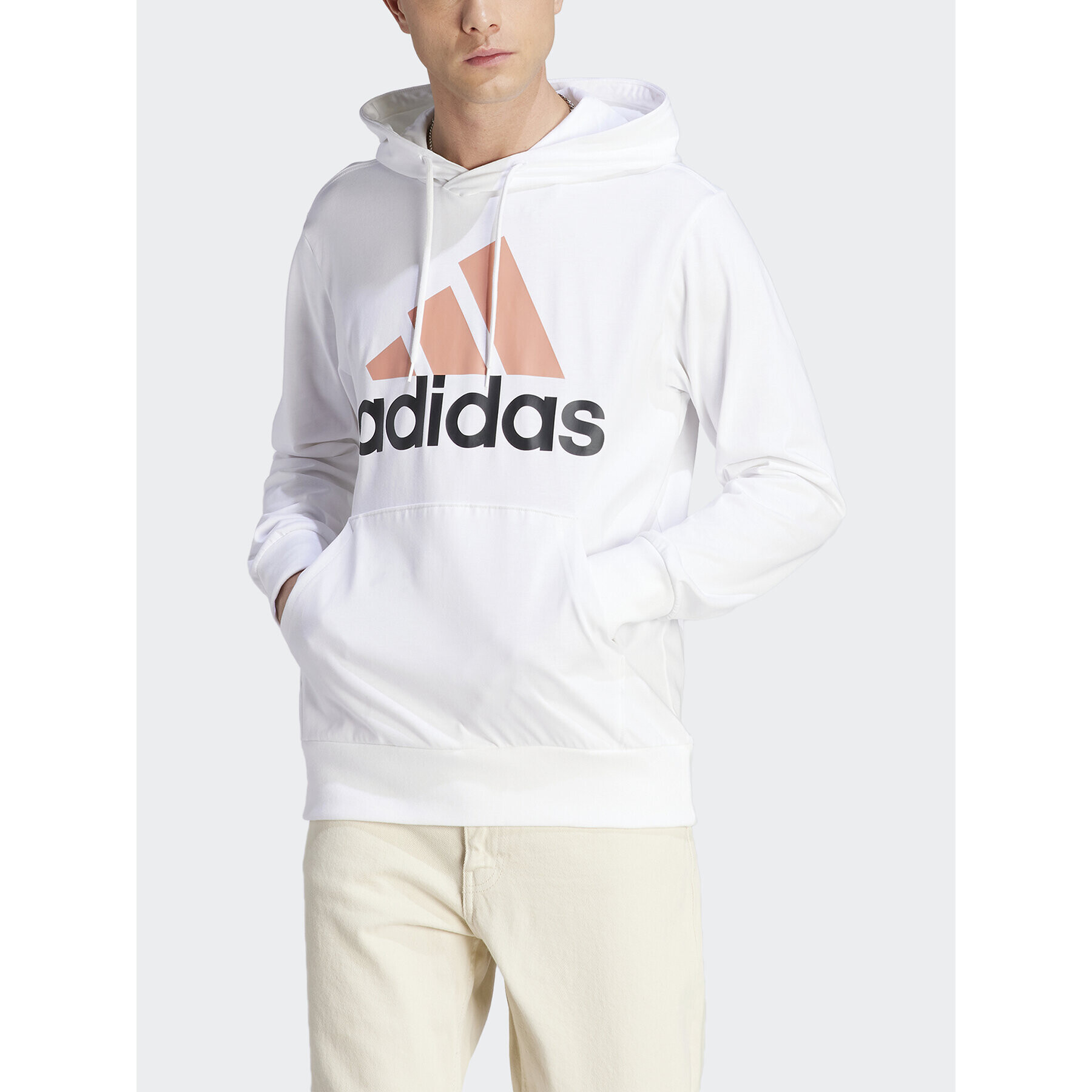 adidas Суитшърт Essentials Logo IJ8573 Бял Regular Fit - Pepit.bg