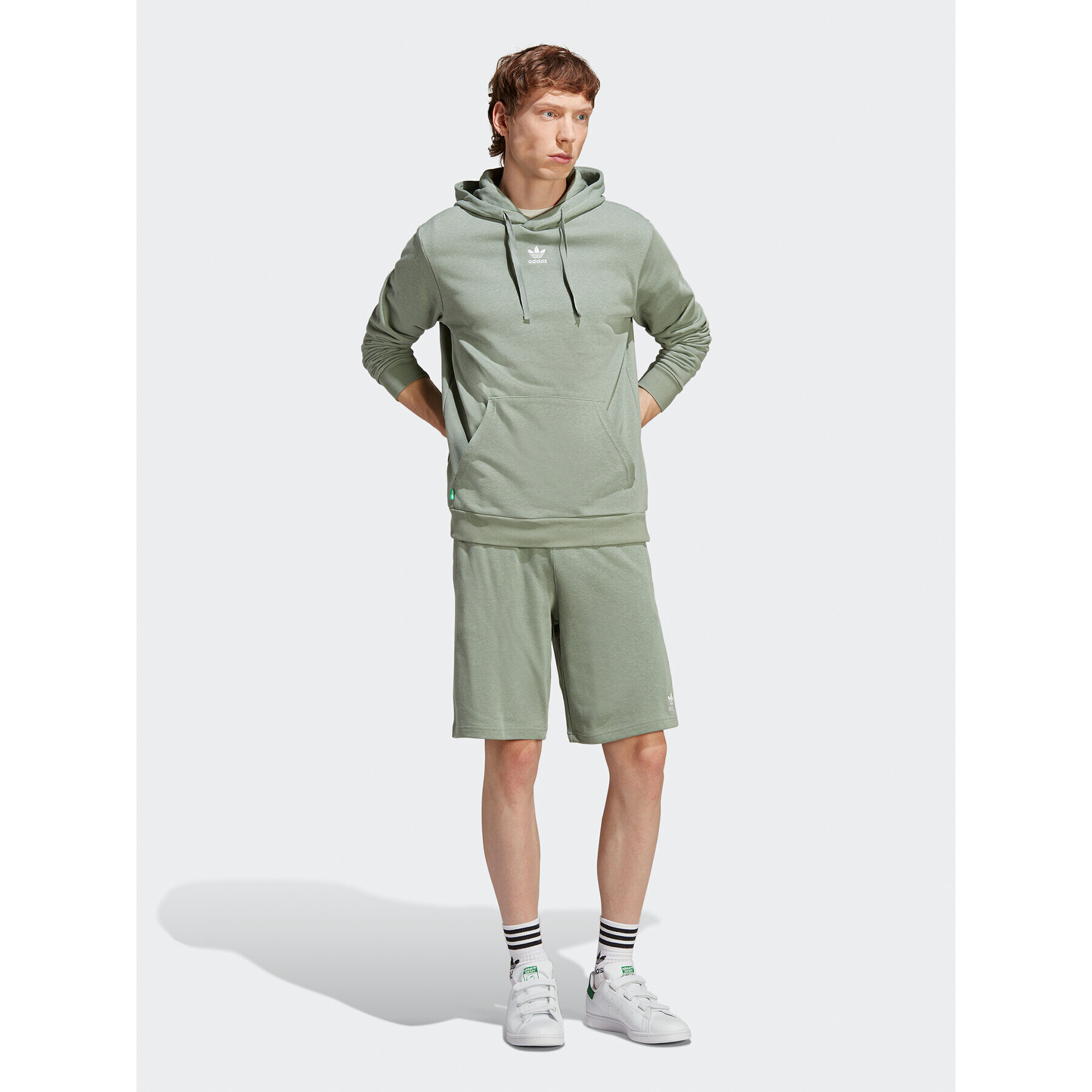 adidas Суитшърт Essentials+ Made With Hemp Hoodie HR2962 Зелен Regular Fit - Pepit.bg