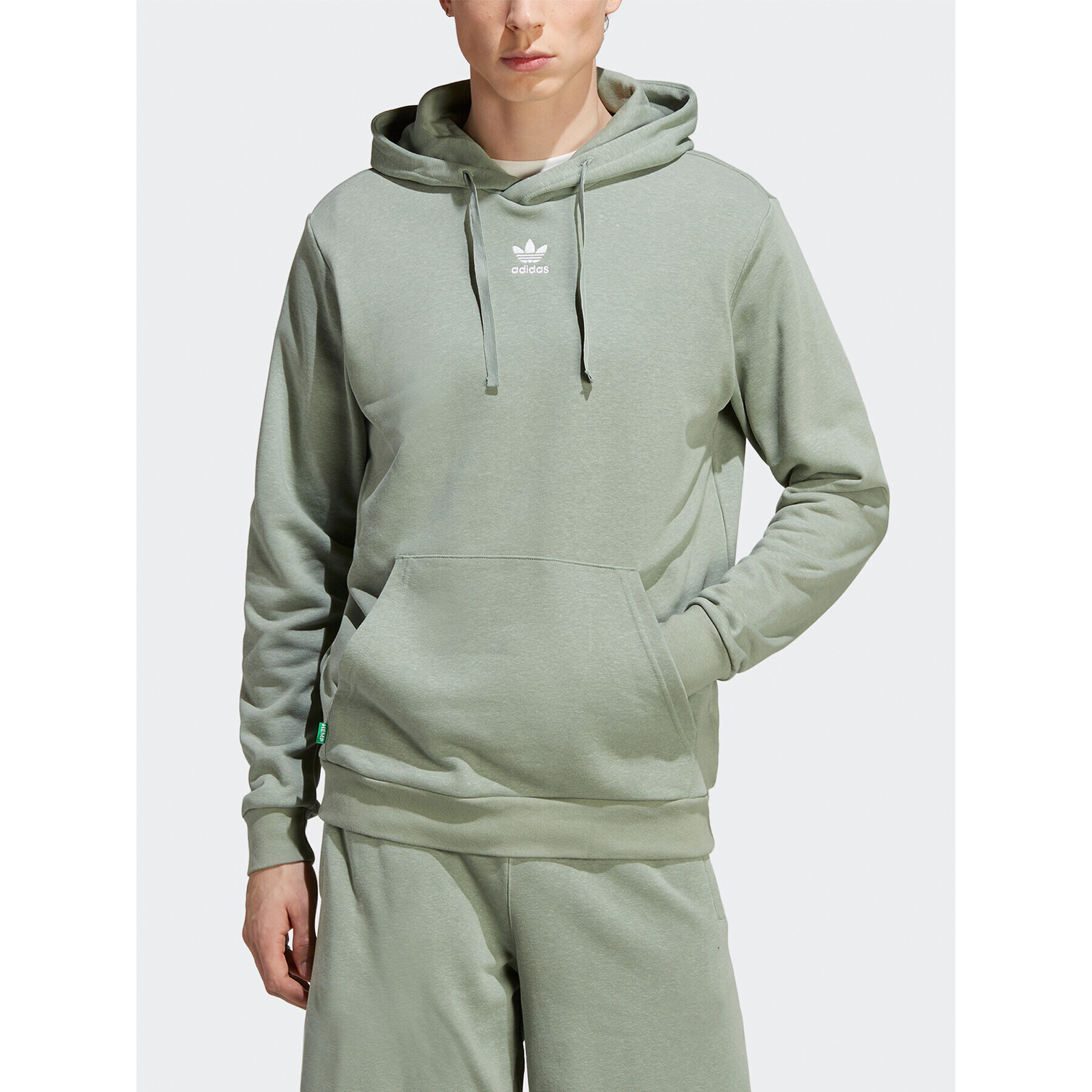 adidas Суитшърт Essentials+ Made With Hemp Hoodie HR2962 Зелен Regular Fit - Pepit.bg