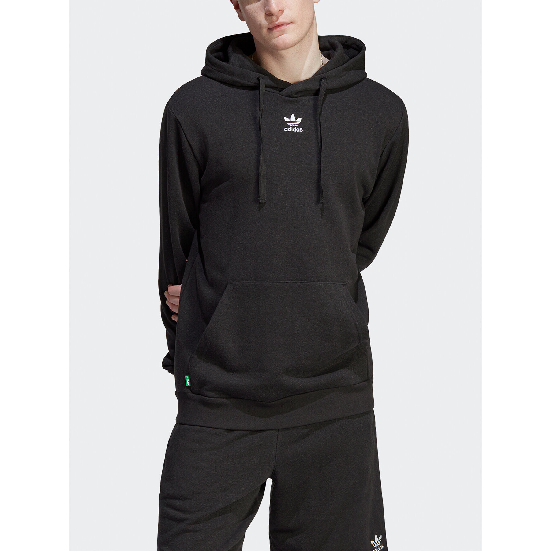 adidas Суитшърт Essentials+ Made With Hemp HR8618 Черен Regular Fit - Pepit.bg