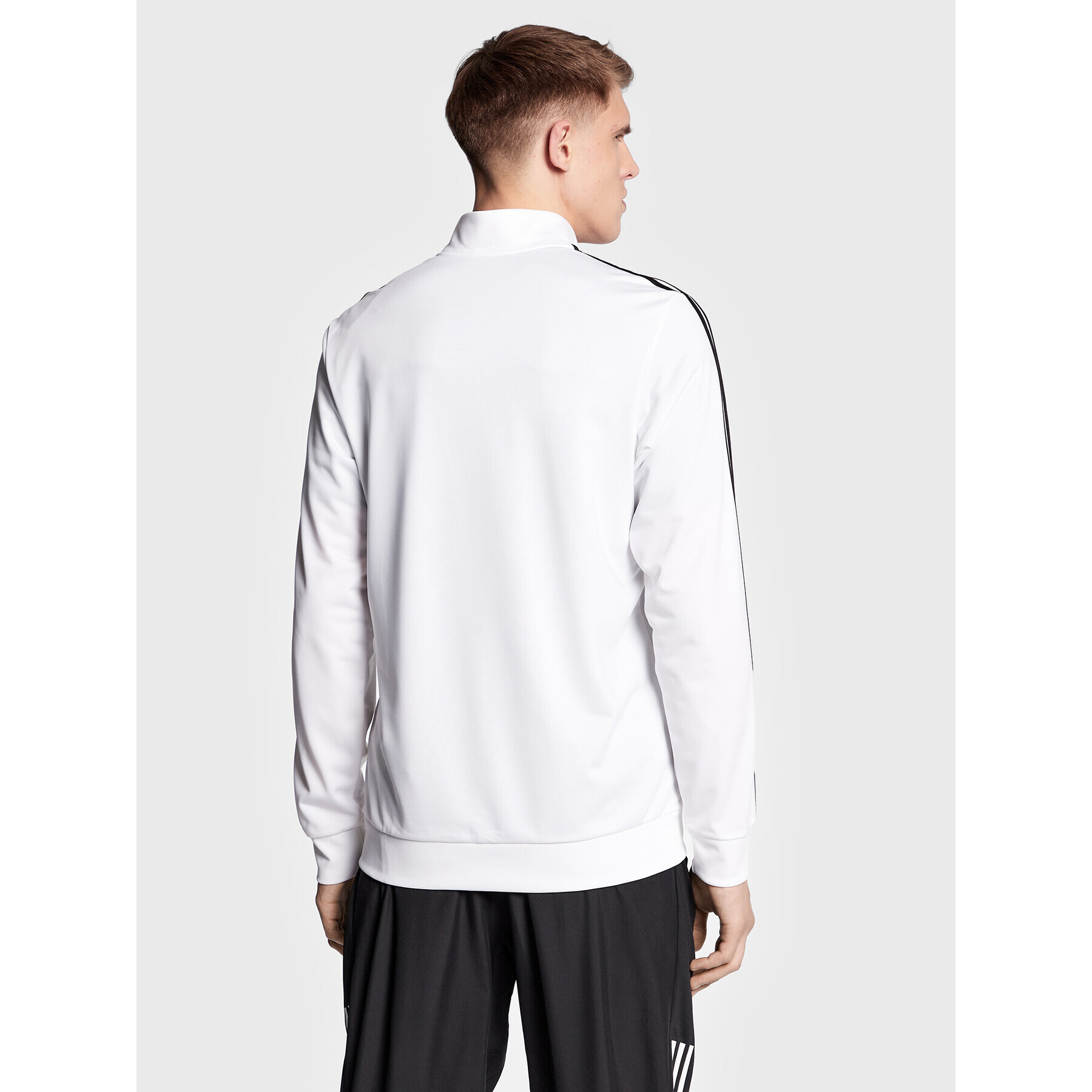 adidas Суитшърт Essentials Warm-Up 3-Stripes H46102 Бял Regular Fit - Pepit.bg