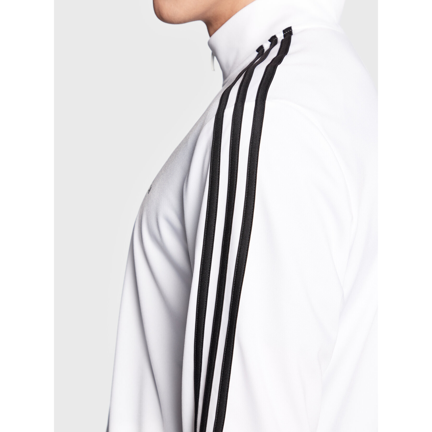 adidas Суитшърт Essentials Warm-Up 3-Stripes H46102 Бял Regular Fit - Pepit.bg