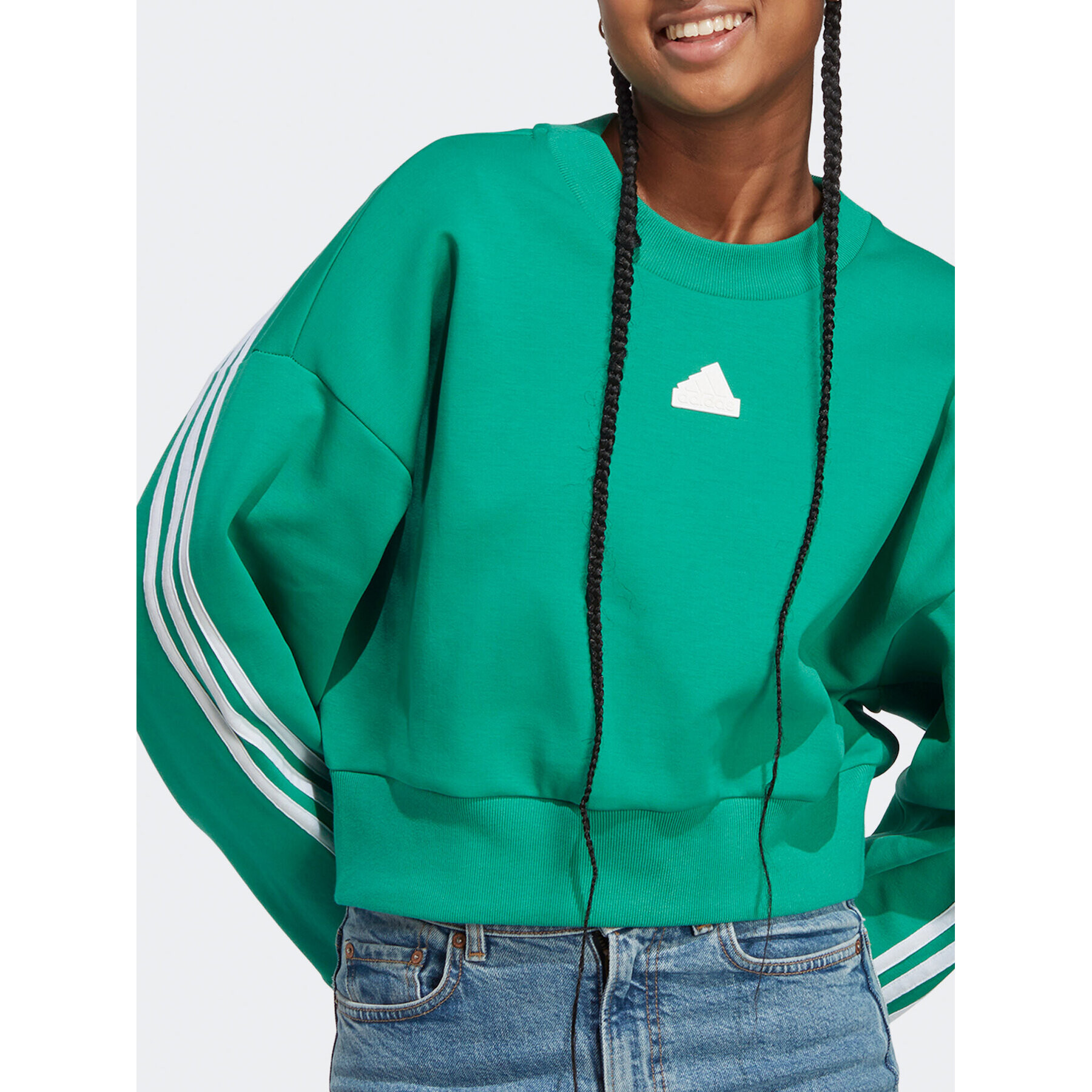 adidas Суитшърт Future Icons 3-Stripes Sweatshirt IB8698 Зелен Loose Fit - Pepit.bg