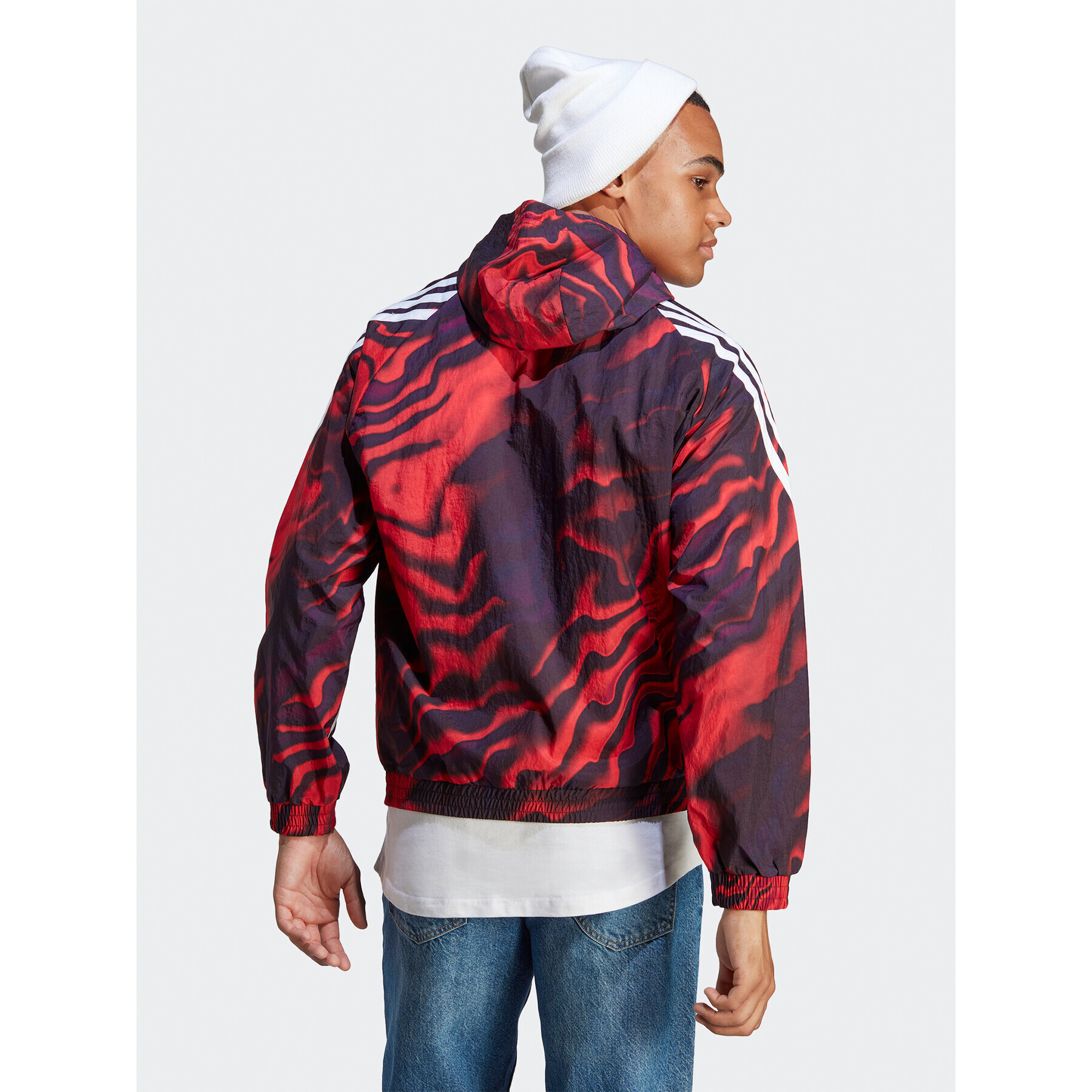 adidas Суитшърт Future Icons Allover Print Hoodie IC3708 Червен Loose Fit - Pepit.bg