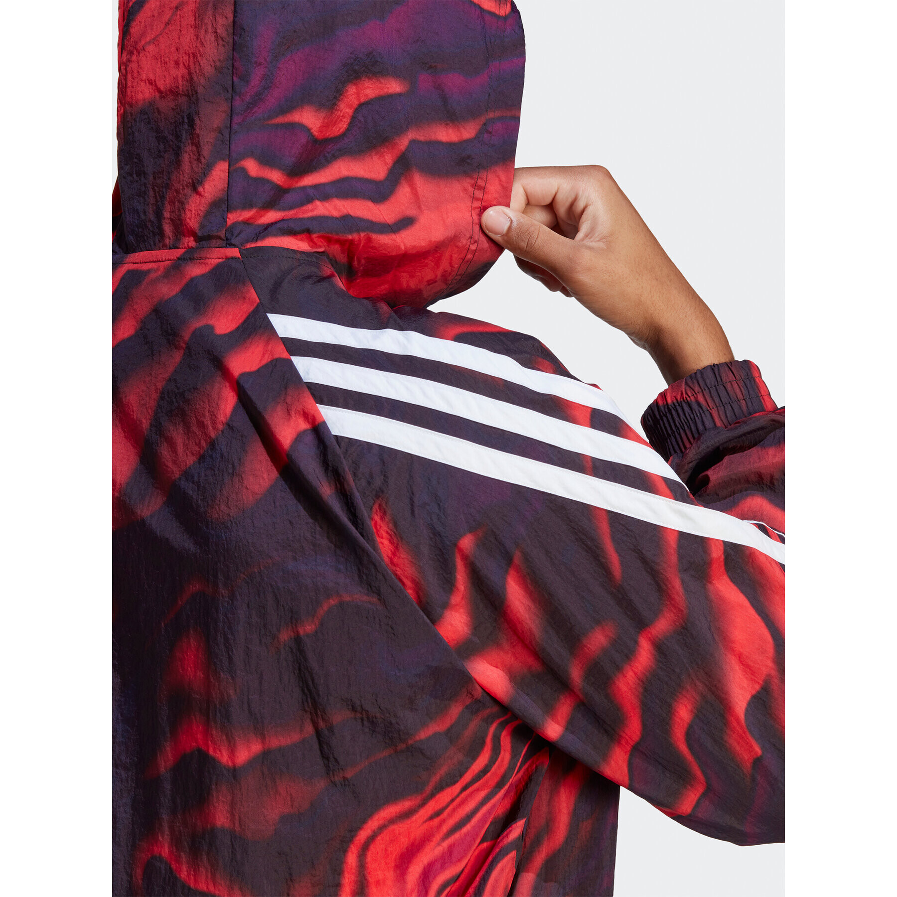 adidas Суитшърт Future Icons Allover Print Hoodie IC3708 Червен Loose Fit - Pepit.bg