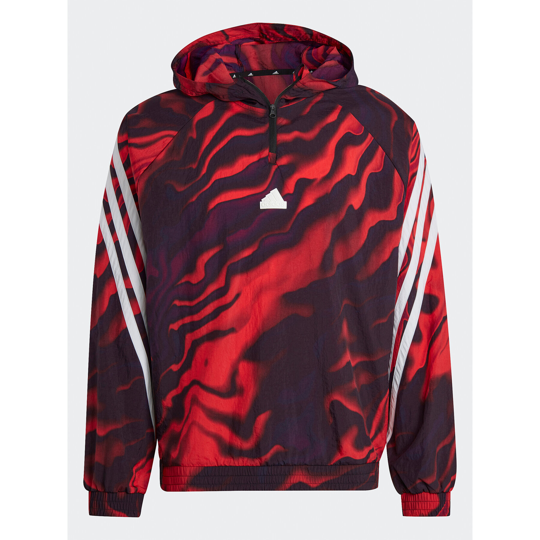 adidas Суитшърт Future Icons Allover Print Hoodie IC3708 Червен Loose Fit - Pepit.bg