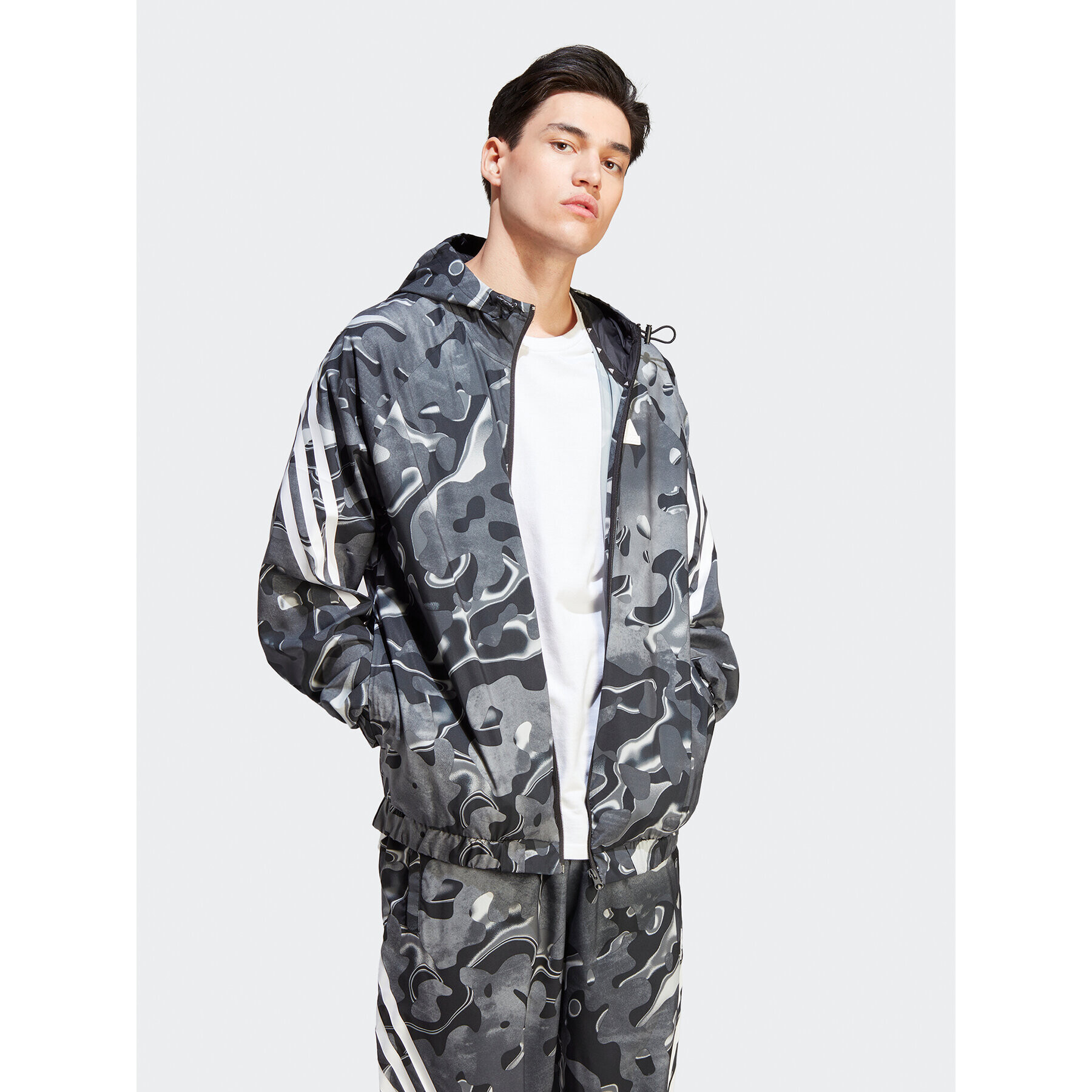 adidas Суитшърт Future Icons Allover Print IJ8843 Сив Regular Fit - Pepit.bg