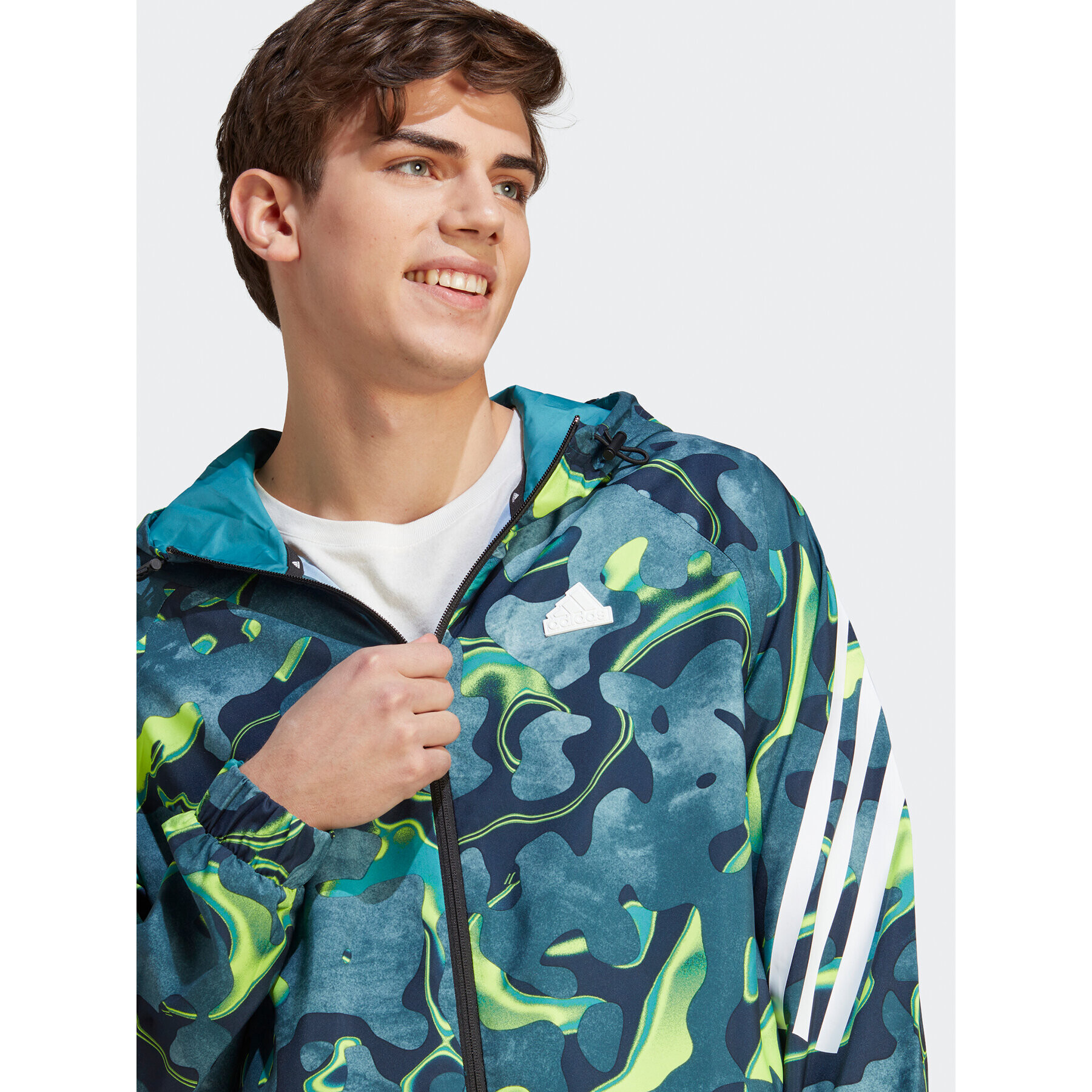 adidas Суитшърт Future Icons Allover Print IJ8844 Зелен Regular Fit - Pepit.bg