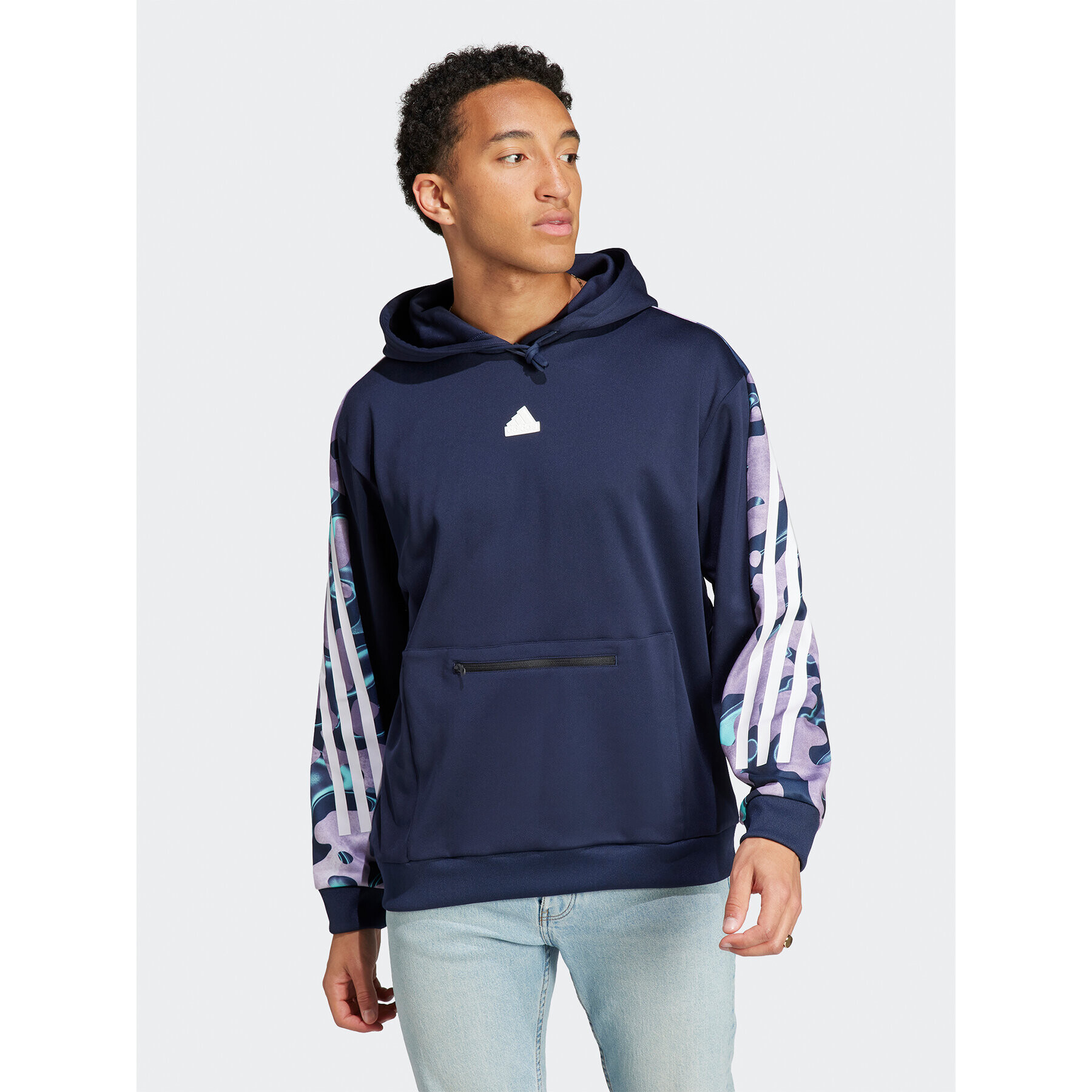 adidas Суитшърт Future Icons Allover Print IJ8848 Тъмносин Loose Fit - Pepit.bg