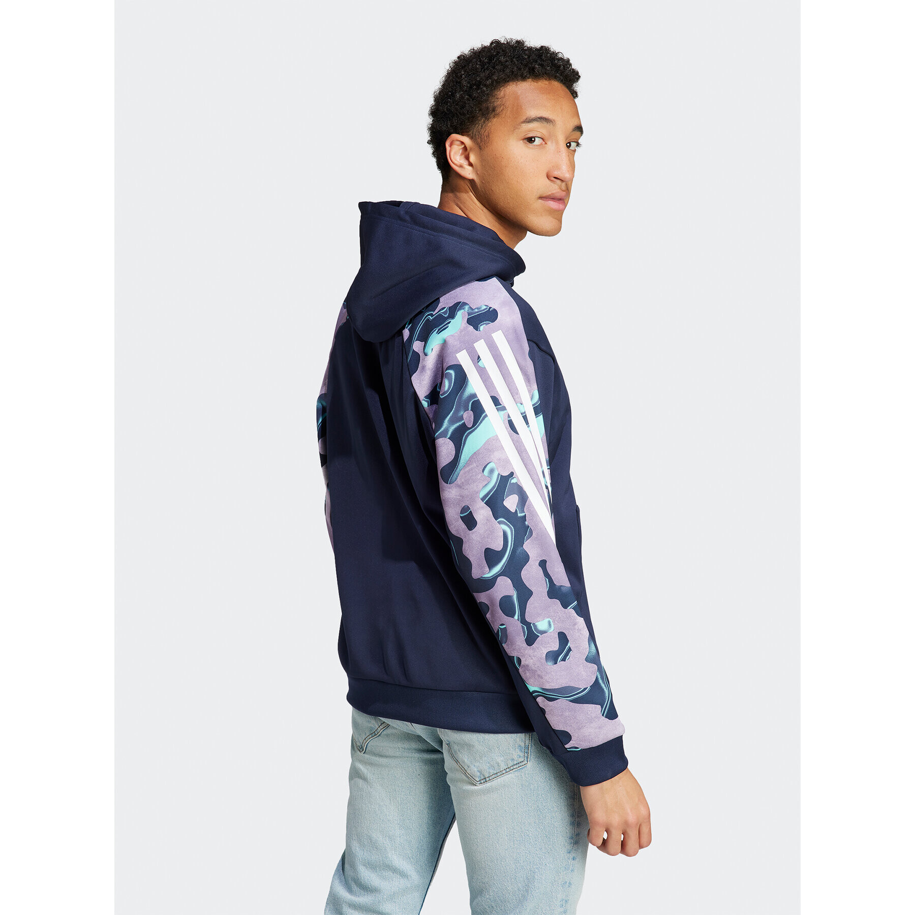 adidas Суитшърт Future Icons Allover Print IJ8848 Тъмносин Loose Fit - Pepit.bg