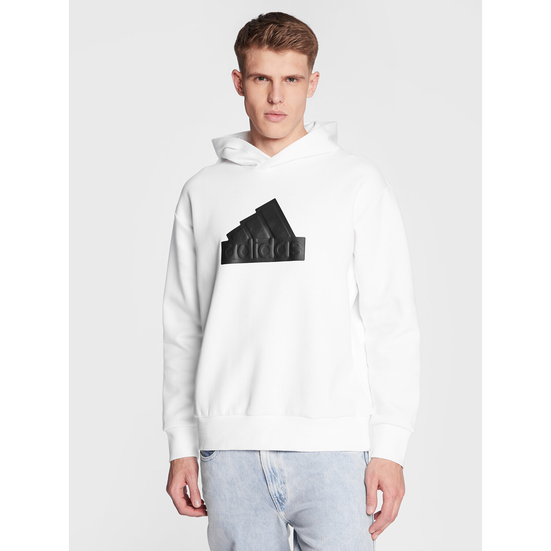 adidas Суитшърт Future Icons Badge of Sport Hoodie IC3746 Бял Regular Fit - Pepit.bg