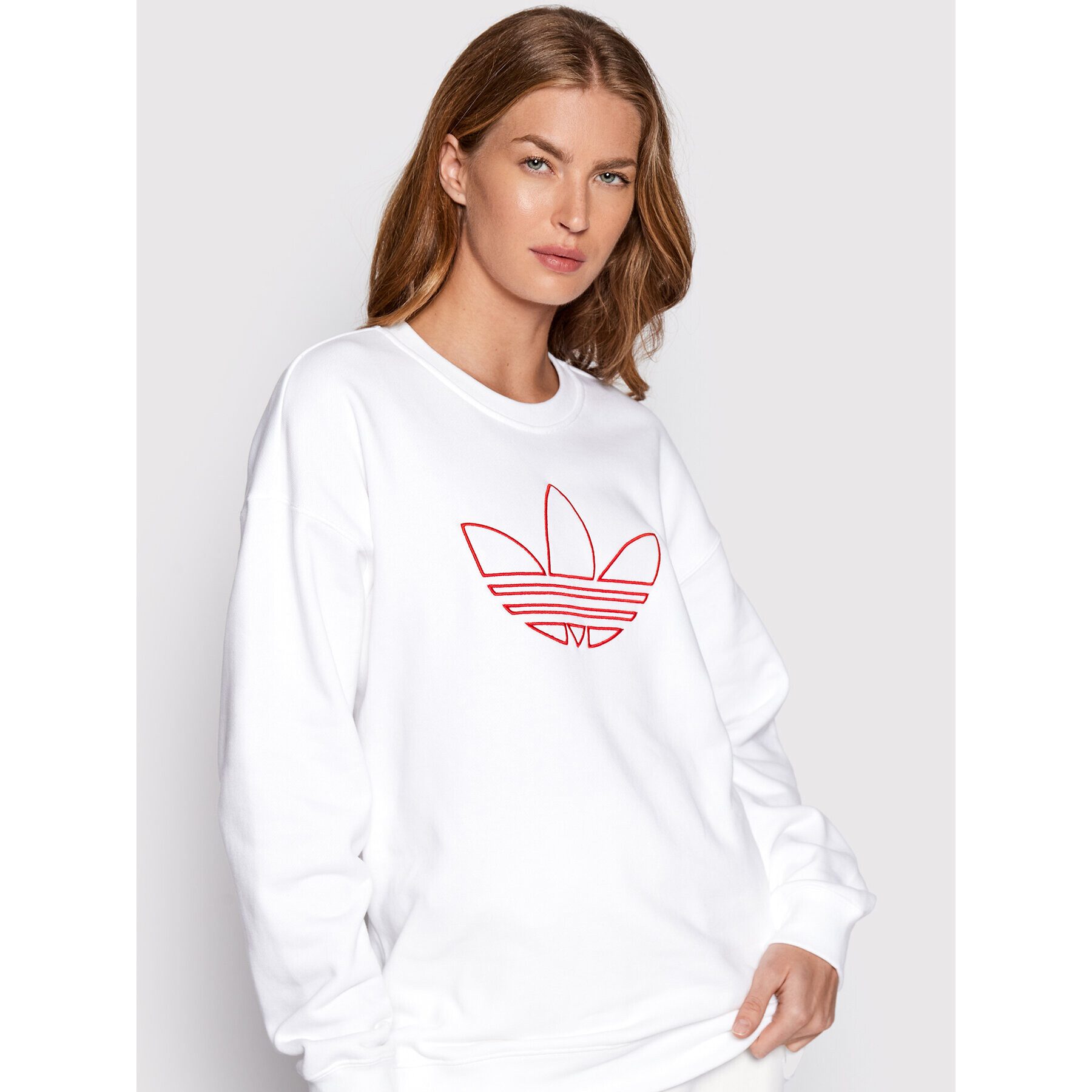 adidas Суитшърт HK5179 Бял Regular Fit - Pepit.bg