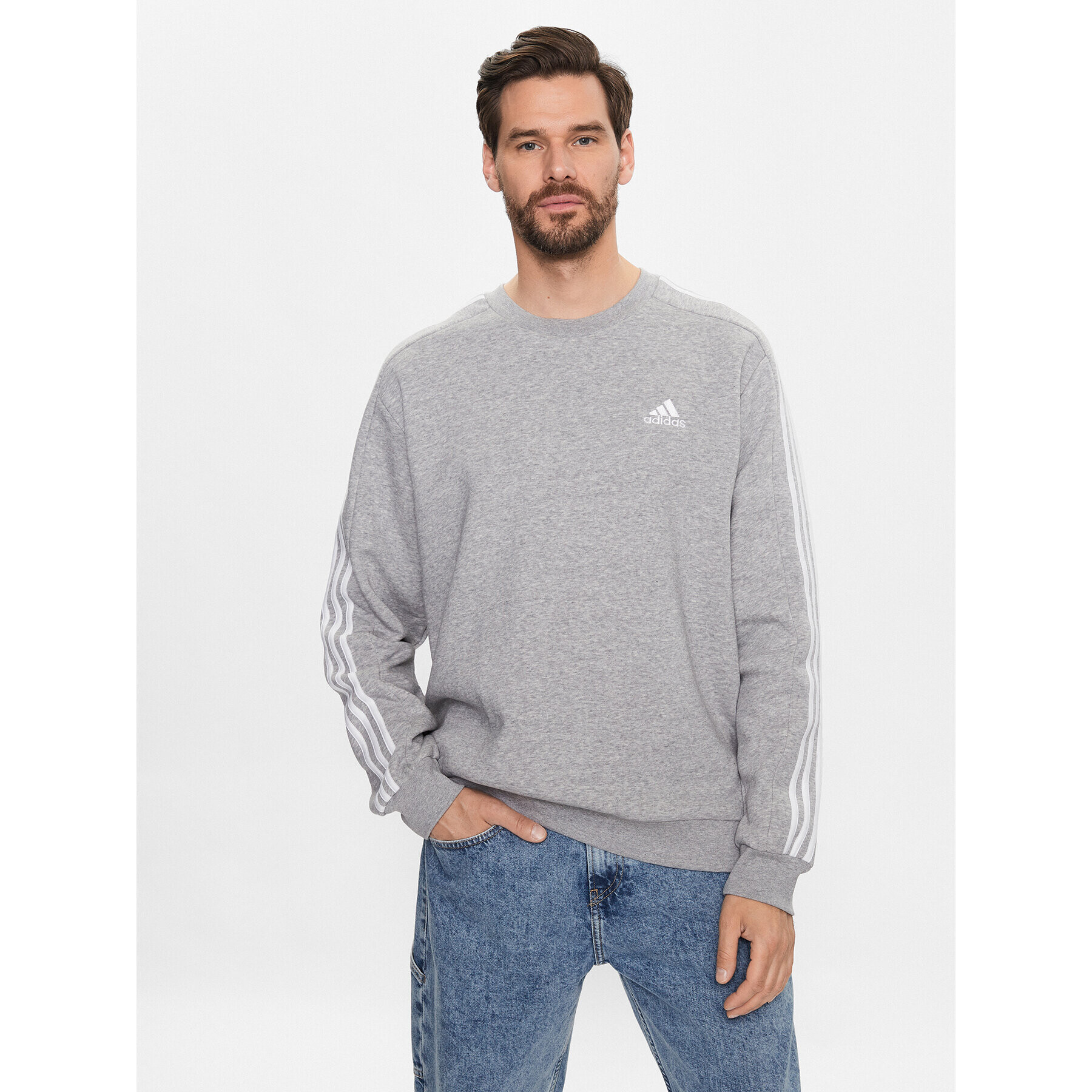adidas Суитшърт Essentials IJ6470 Сив Regular Fit - Pepit.bg