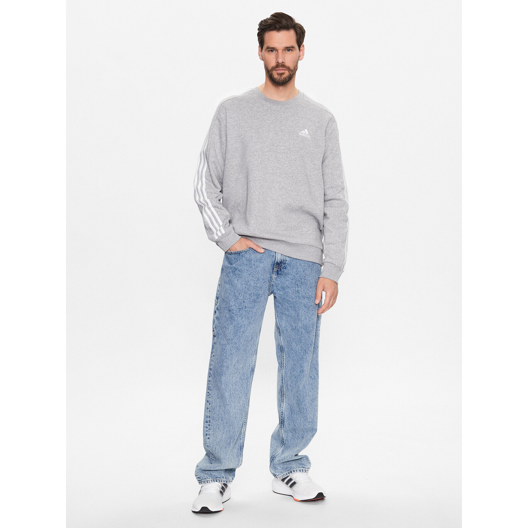 adidas Суитшърт Essentials IJ6470 Сив Regular Fit - Pepit.bg