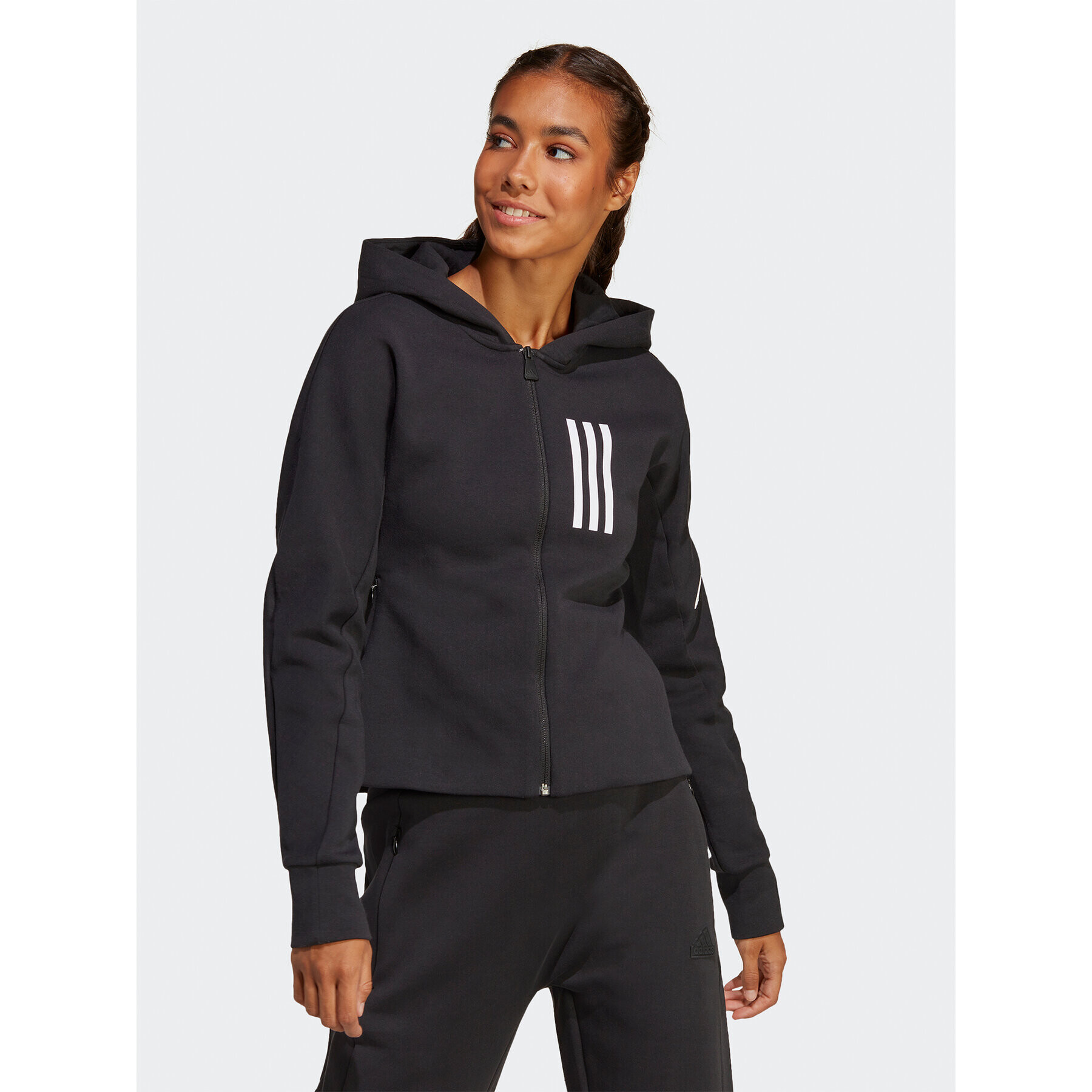 adidas Суитшърт Mission Victory Slim Fit Full-Zip Hoodie HU0240 Черен Slim Fit - Pepit.bg