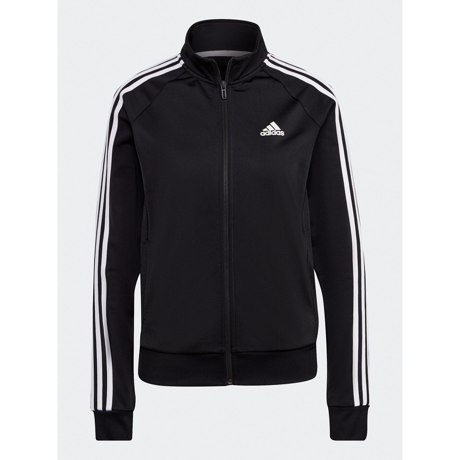 adidas Суитшърт Primegreen Essentials Warm-Up Slim 3-Stripes Track Top H48443 Черен Slim Fit - Pepit.bg