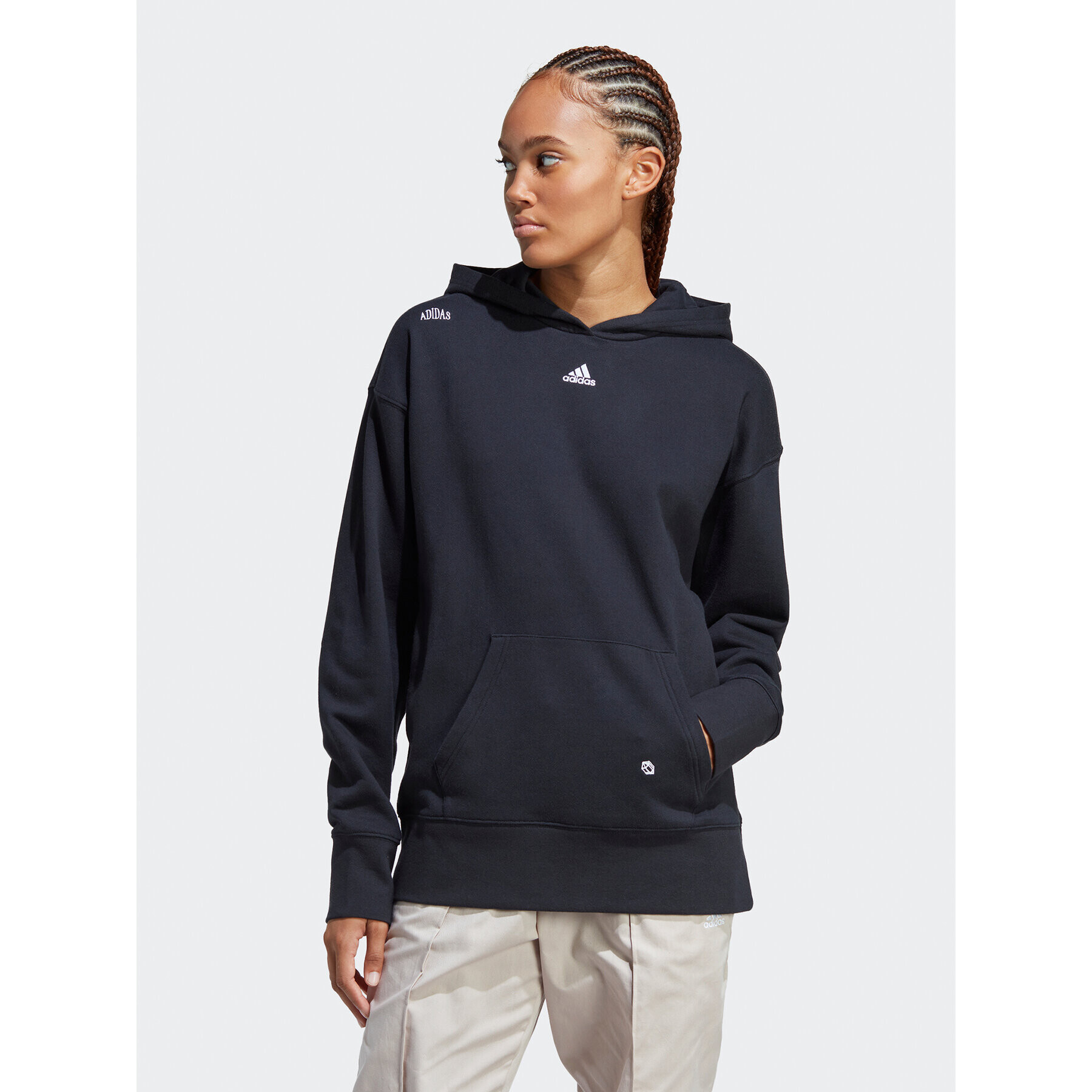 adidas Суитшърт Relaxed Hoodie with Healing Crystals-Inspired Graphics IC0803 Черен Loose Fit - Pepit.bg