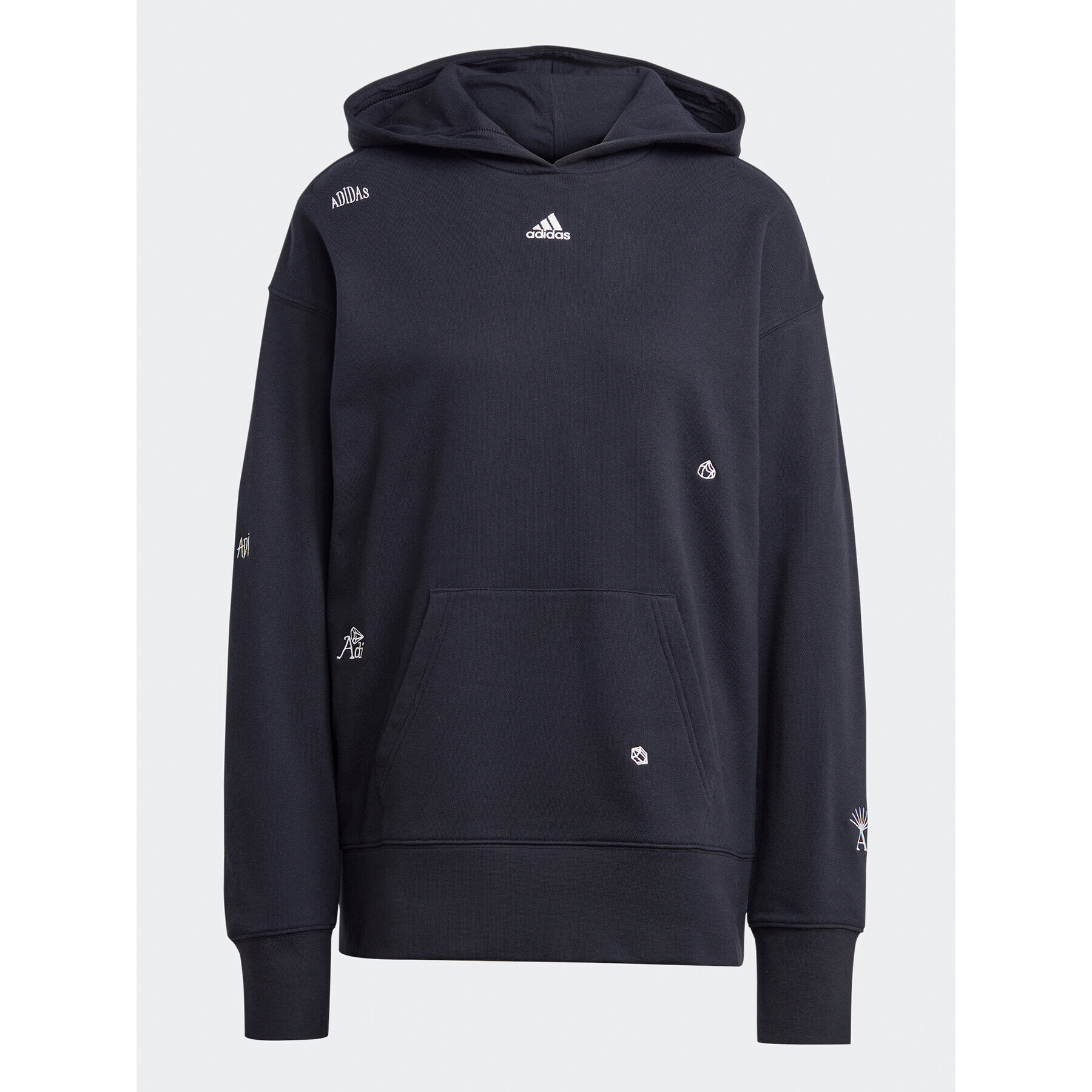 adidas Суитшърт Relaxed Hoodie with Healing Crystals-Inspired Graphics IC0803 Черен Loose Fit - Pepit.bg