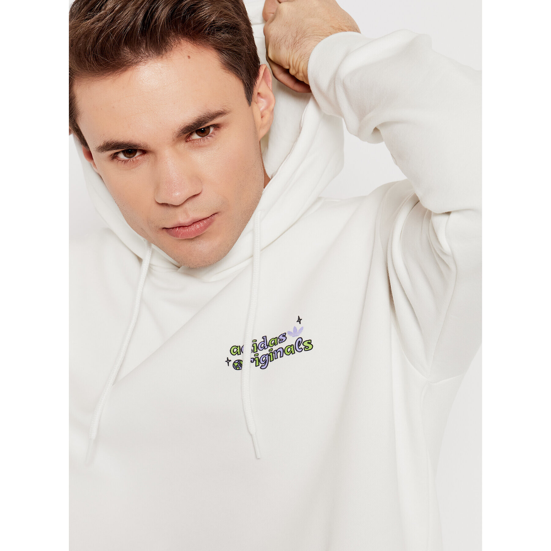 adidas Суитшърт Stoked Alie HC7108 Бял Regular Fit - Pepit.bg