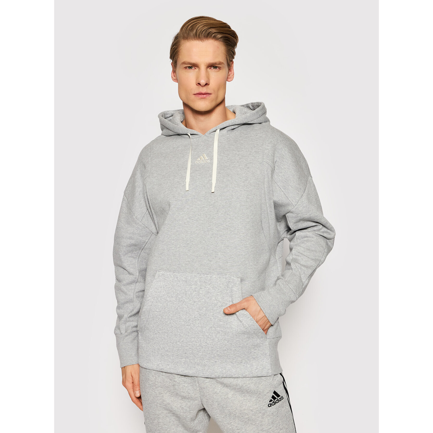 adidas Суитшърт Studio Lounge HB6582 Сив Regular Fit - Pepit.bg