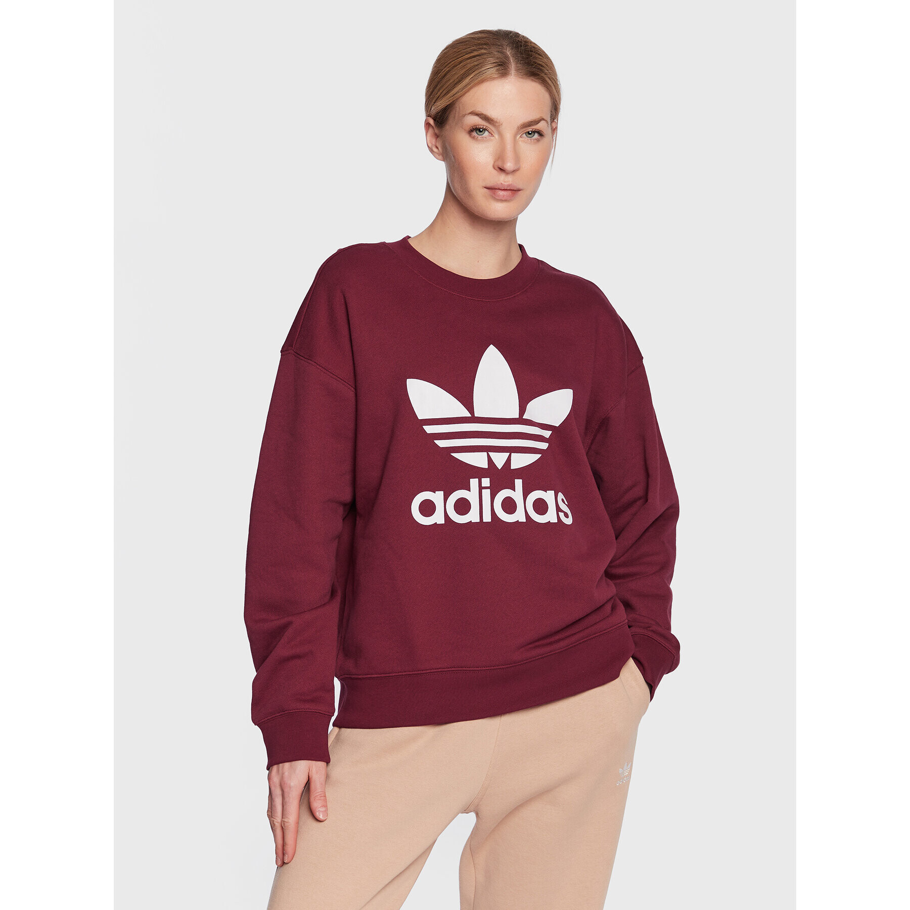 adidas Суитшърт Trefoil Crew Sweatshirt IB7429 Червен Regular Fit - Pepit.bg