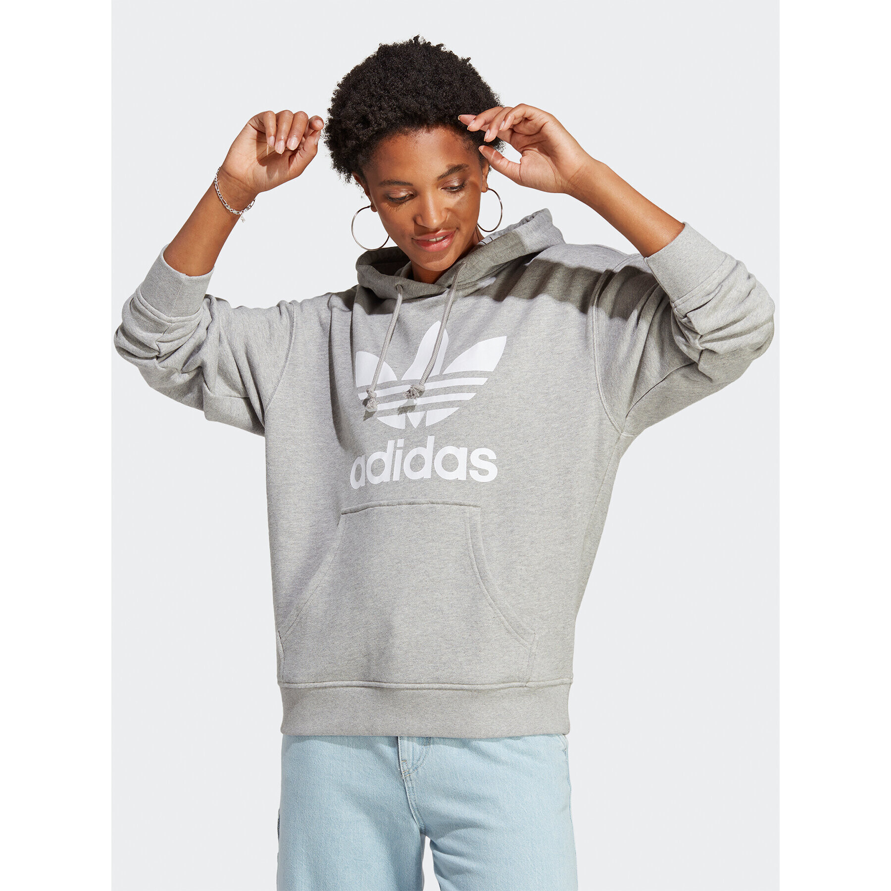 adidas Суитшърт Trefoil Hoodie IB7437 Сив Regular Fit - Pepit.bg