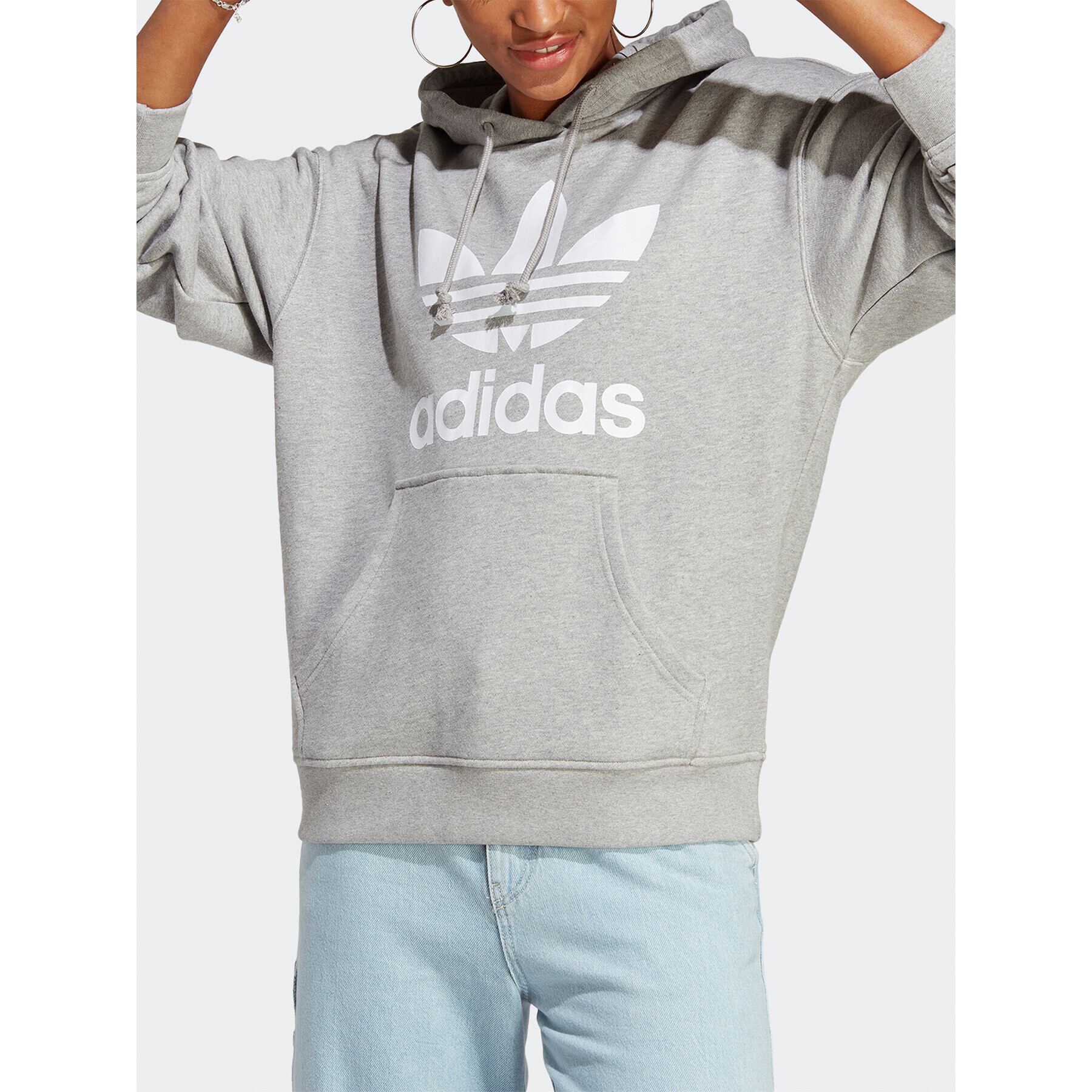 adidas Суитшърт Trefoil Hoodie IB7437 Сив Regular Fit - Pepit.bg