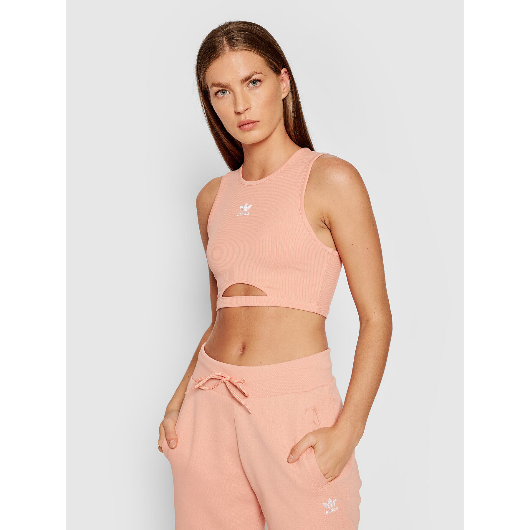 adidas топ adicolor Essentials H20361 Розов Slim Fit - Pepit.bg