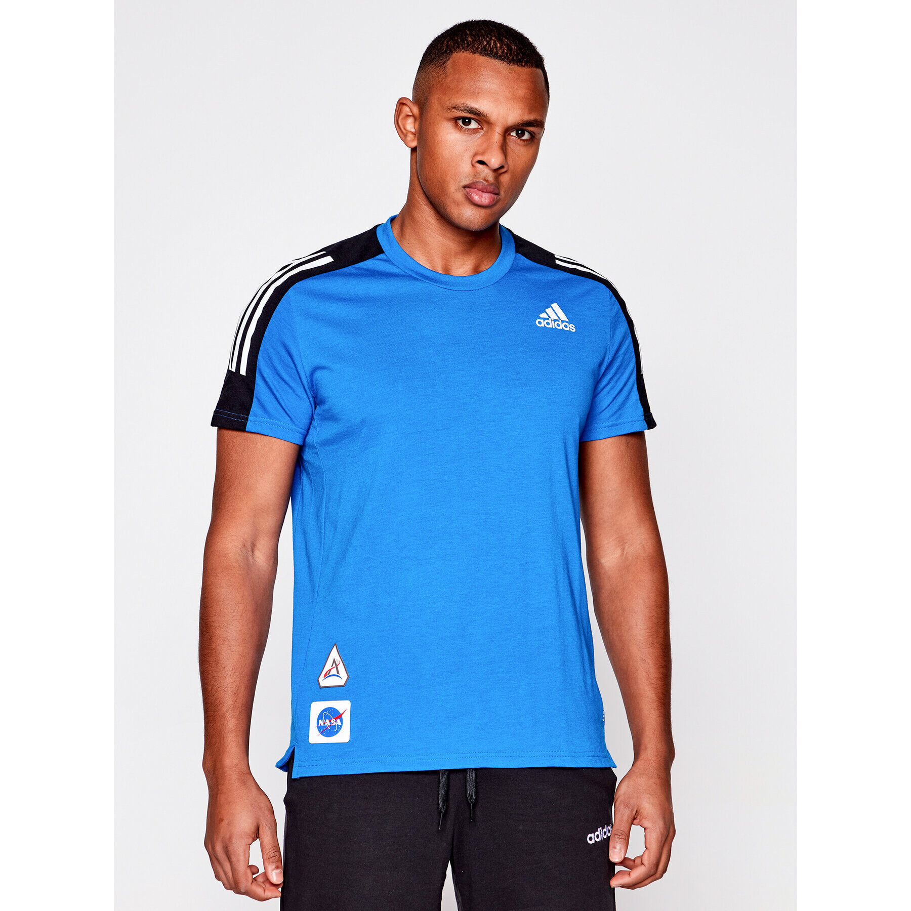 adidas Performance Тениска от техническо трико Space Tee M GP5804 Тъмносин Regular Fit - Pepit.bg