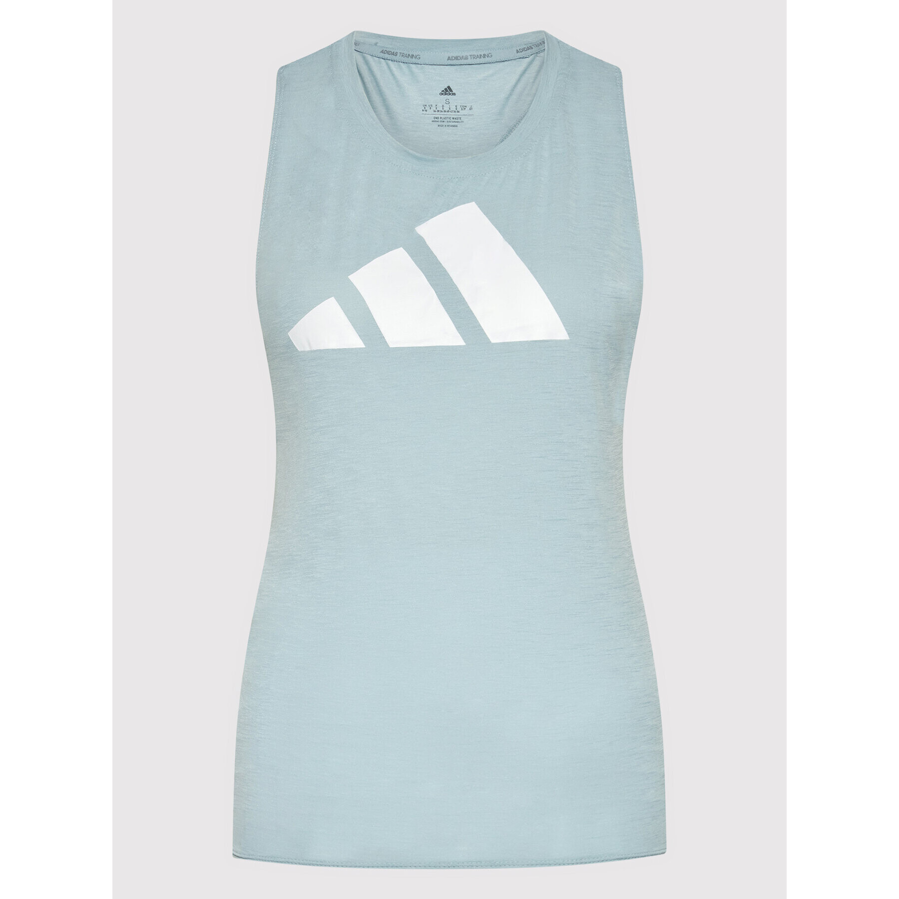 adidas Тениска от техническо трико 3-Stripes Logo HE6840 Син Regular Fit - Pepit.bg