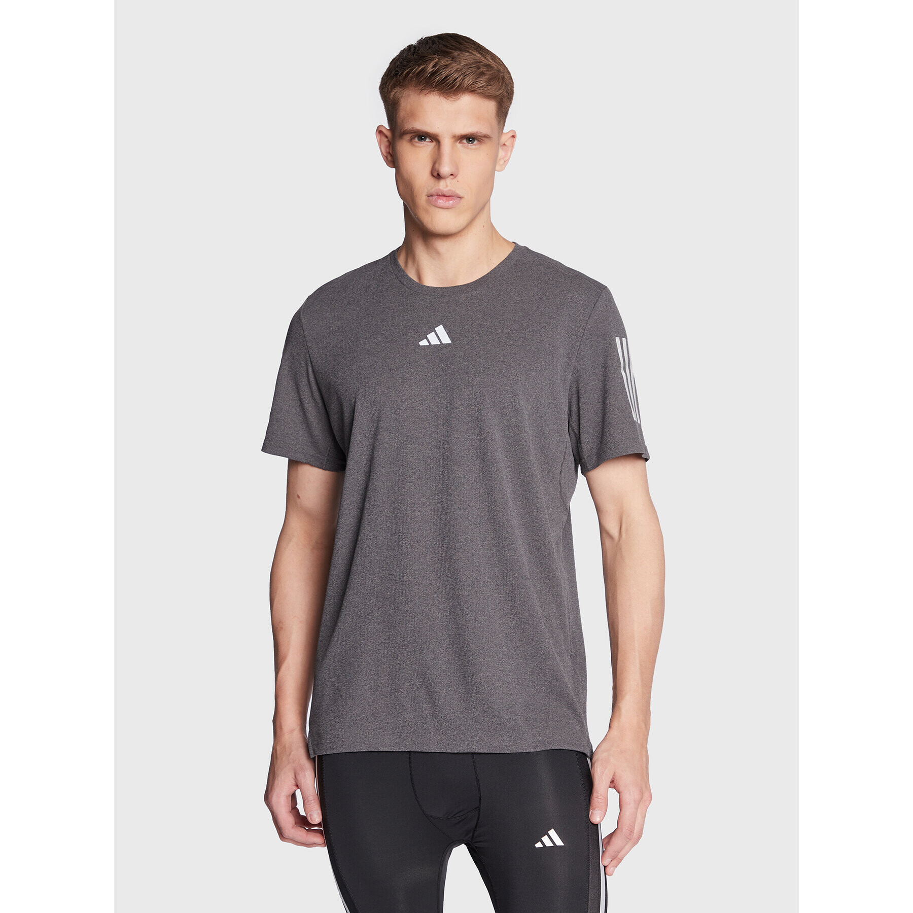 adidas Тениска от техническо трико Own The Run HR6617 Сив Regular Fit - Pepit.bg