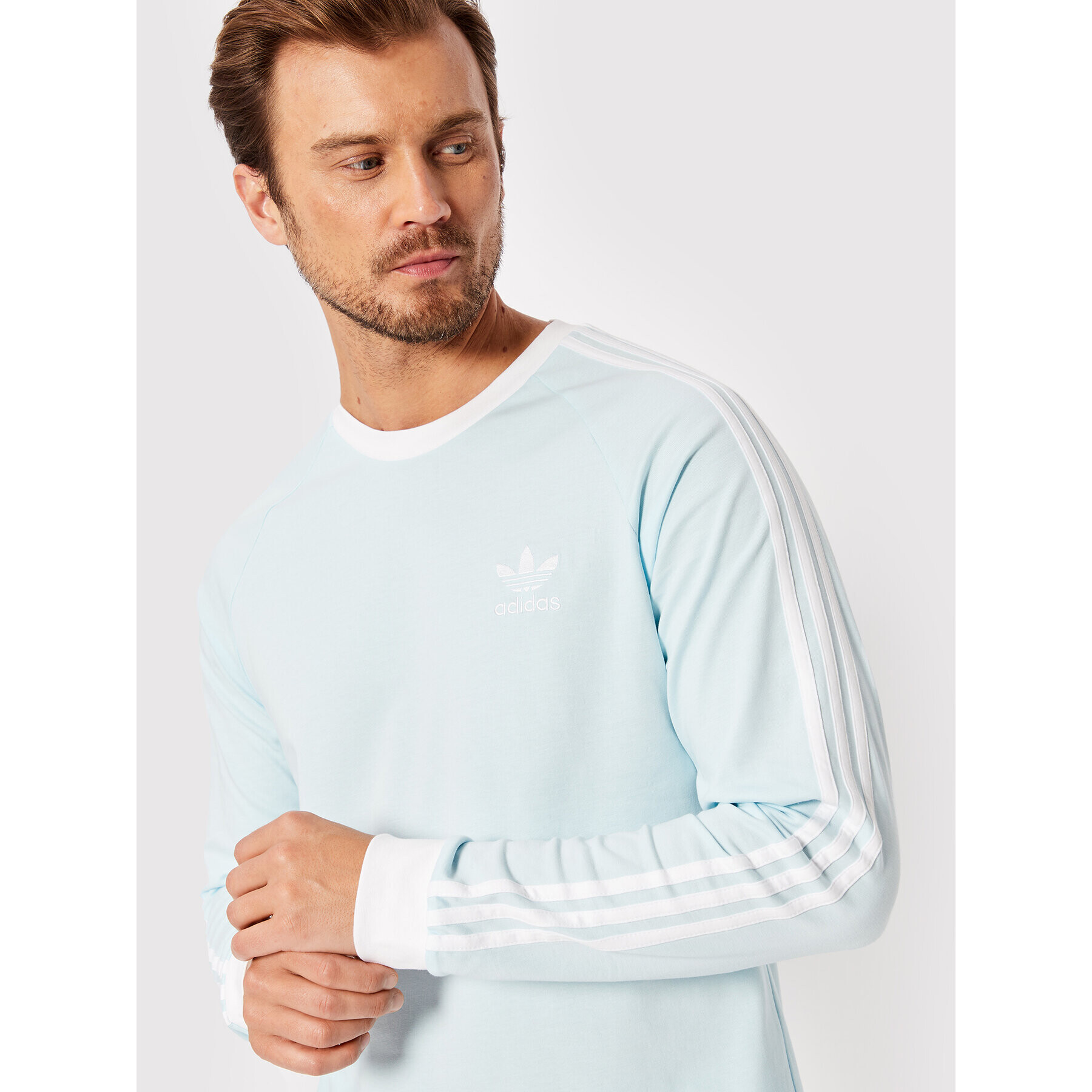 adidas Тениска с дълъг ръкав adicolor Classics 3-Stripes HK7286 Син Slim Fit - Pepit.bg