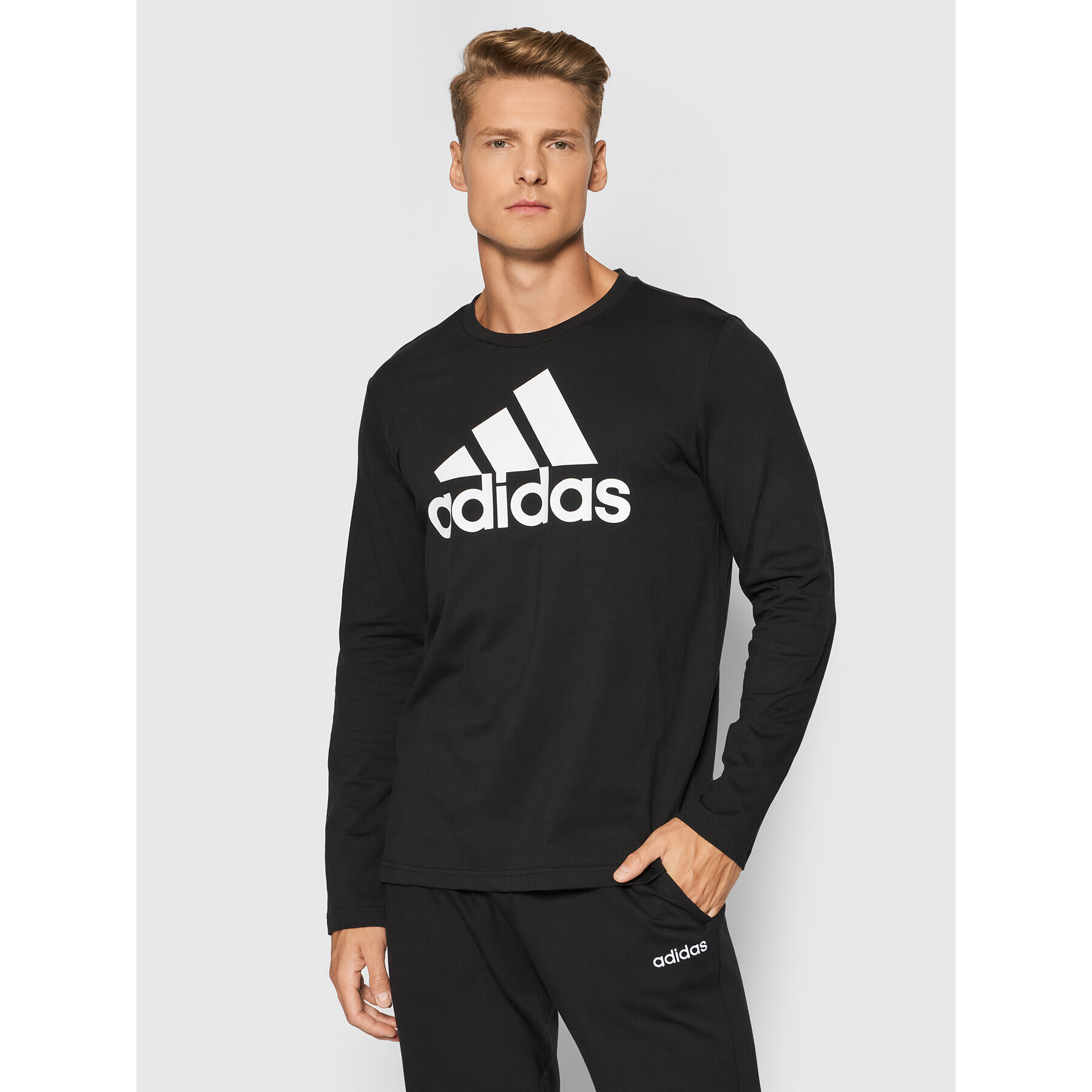 adidas Performance Тениска с дълъг ръкав Essentials GV5274 Черен Regular Fit - Pepit.bg