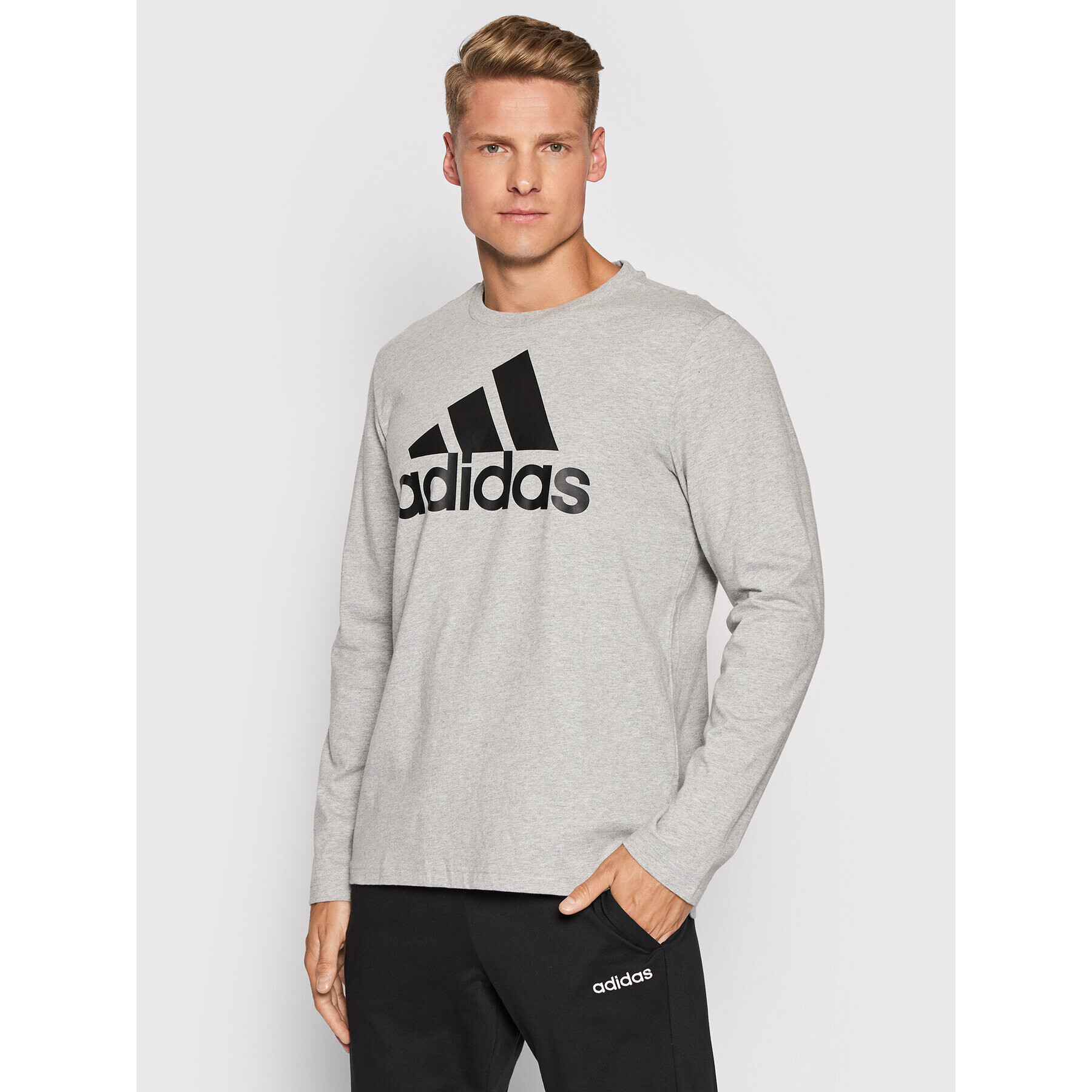 adidas Performance Тениска с дълъг ръкав Essentials H14623 Сив Regular Fit - Pepit.bg