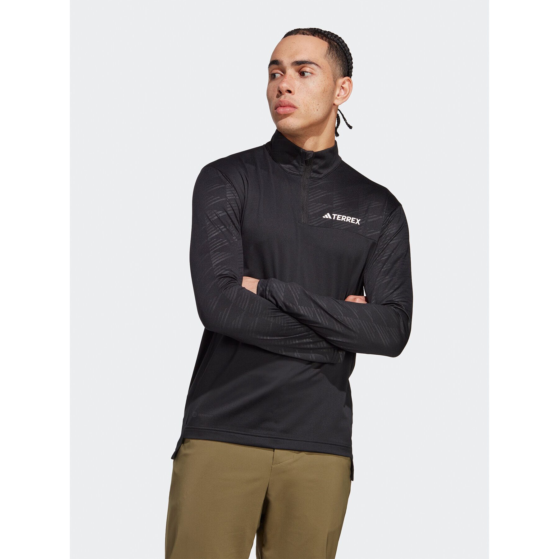 adidas Тениска с дълъг ръкав Terrex Multi Half-Zip Long-Sleeve Top HT9501 Черен Slim Fit - Pepit.bg