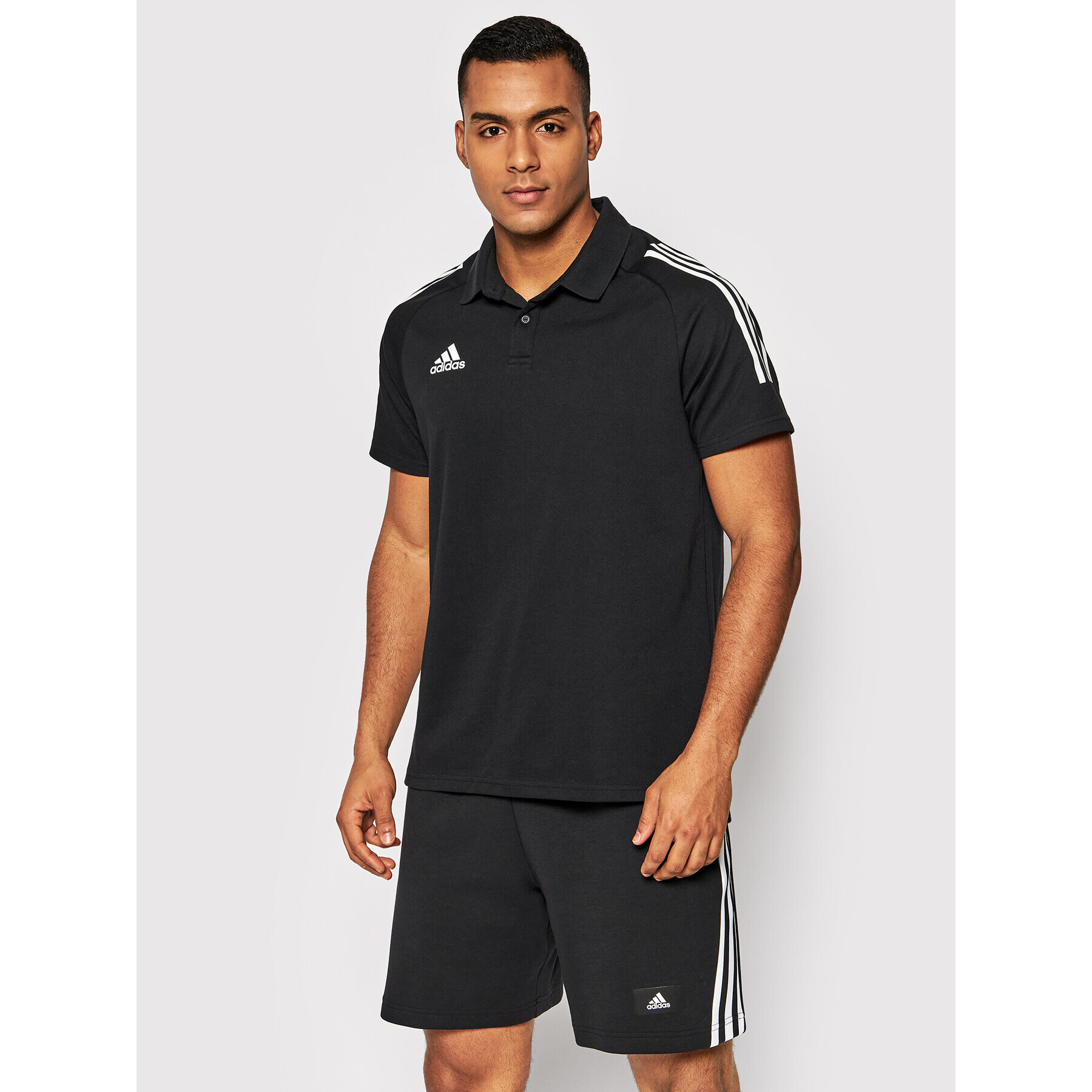 adidas Performance Тениска с яка и копчета Condivo ED9249 Черен Regular Fit - Pepit.bg