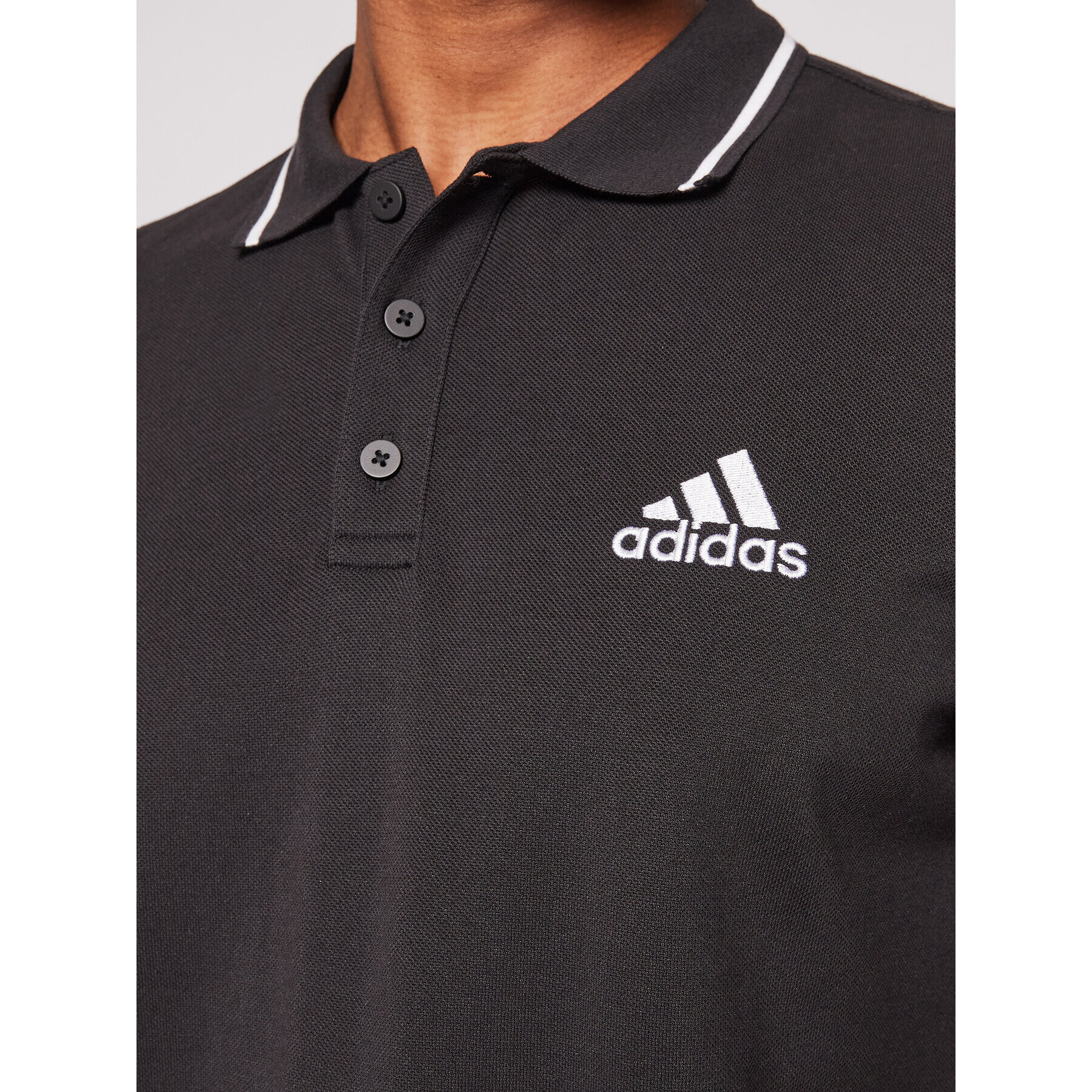 adidas Тениска с яка и копчета M Sl Pq Ps GK9027 Черен Regular Fit - Pepit.bg