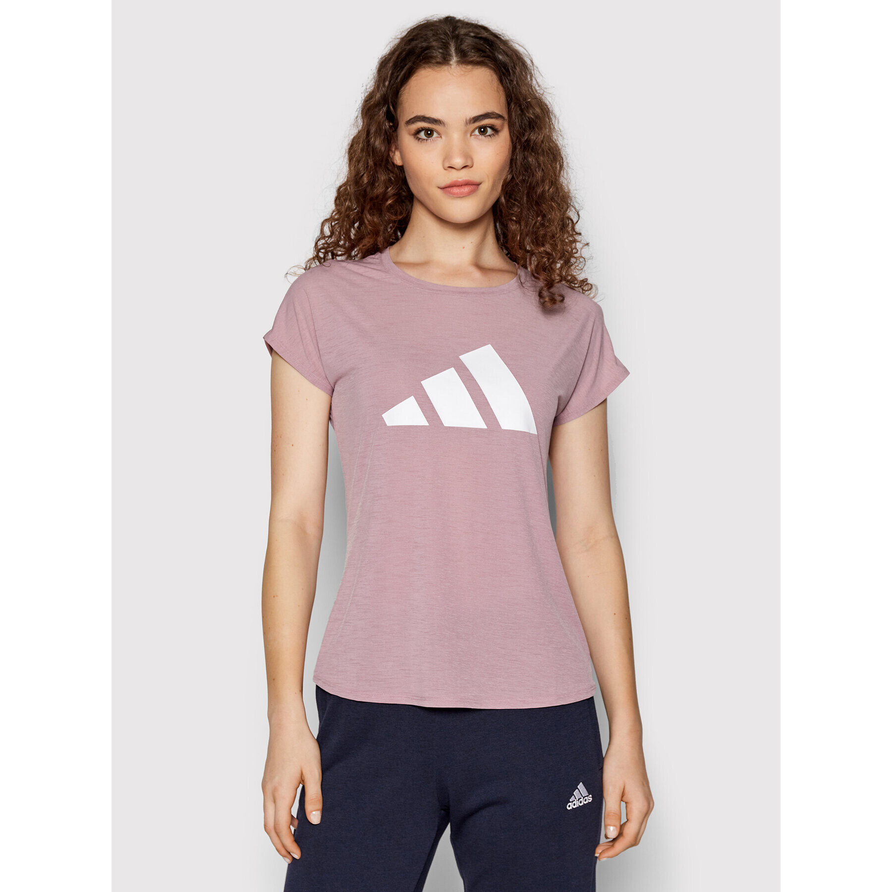 adidas Тениска от техническо трико 3-Stripes HG0242 Розов Regular Fit - Pepit.bg