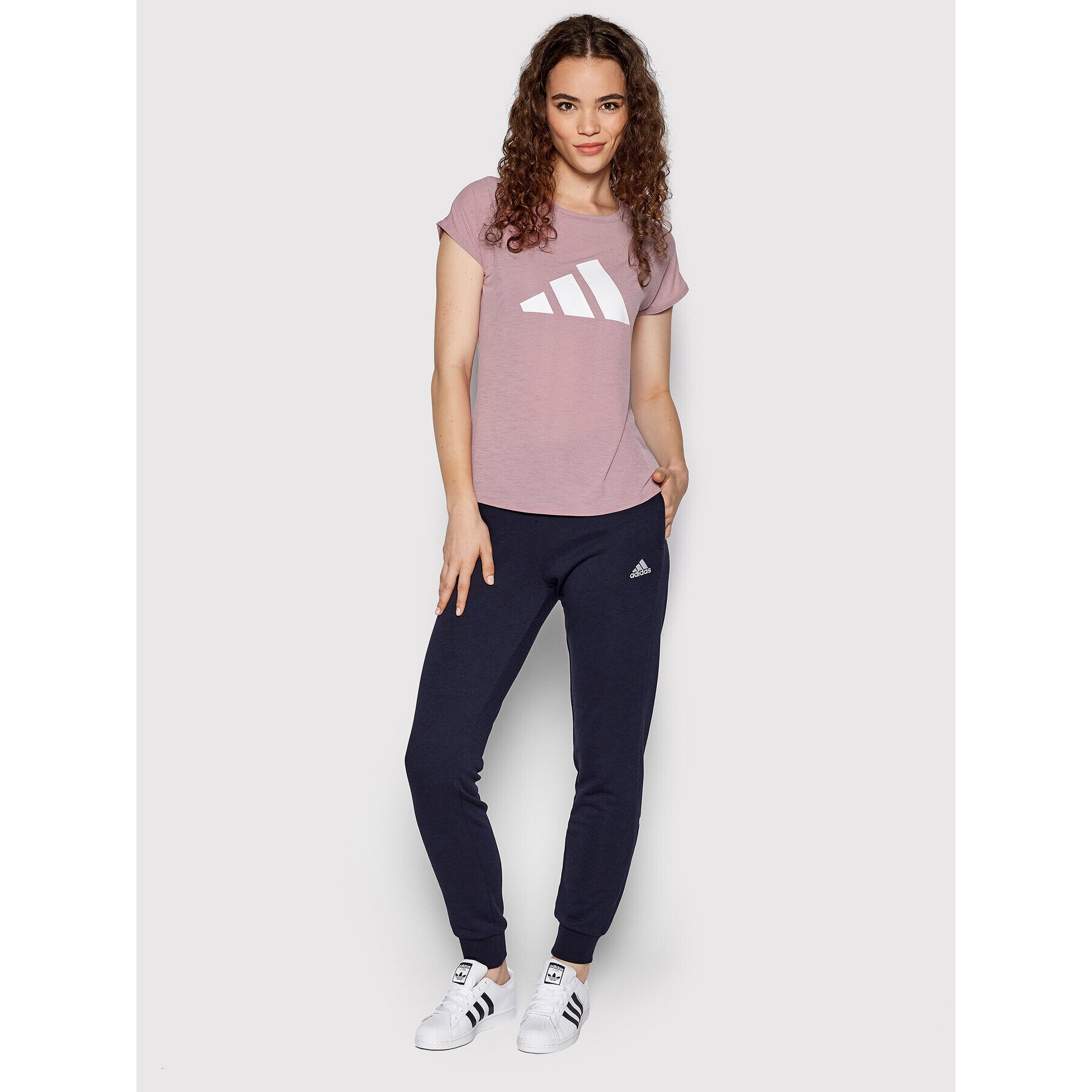 adidas Тениска от техническо трико 3-Stripes HG0242 Розов Regular Fit - Pepit.bg