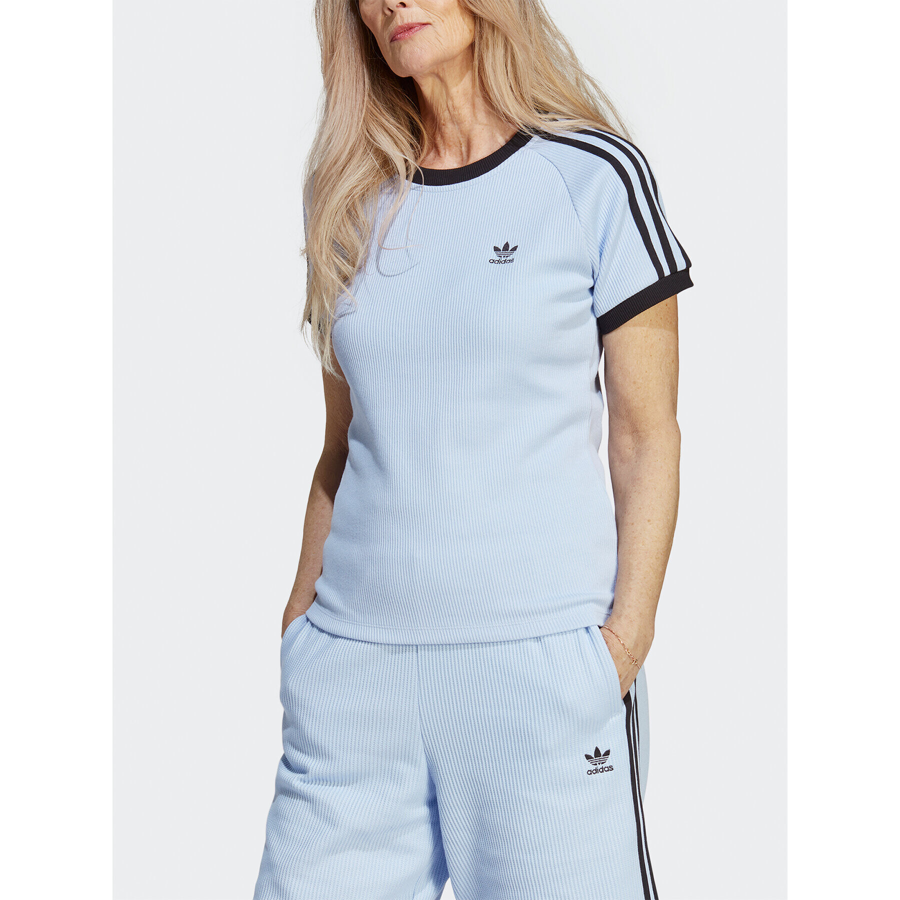 adidas Тишърт 3-Stripes Slim T-Shirt IC5462 Син - Pepit.bg