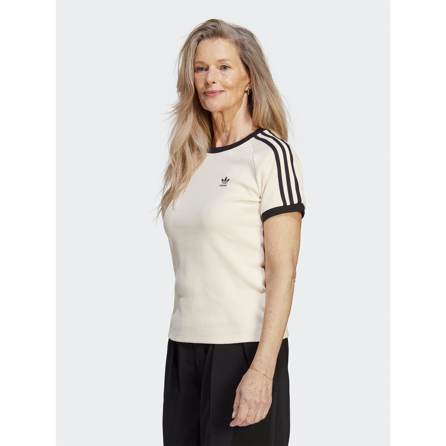 adidas Тишърт 3-Stripes Slim T-Shirt IC5463 Бежов - Pepit.bg